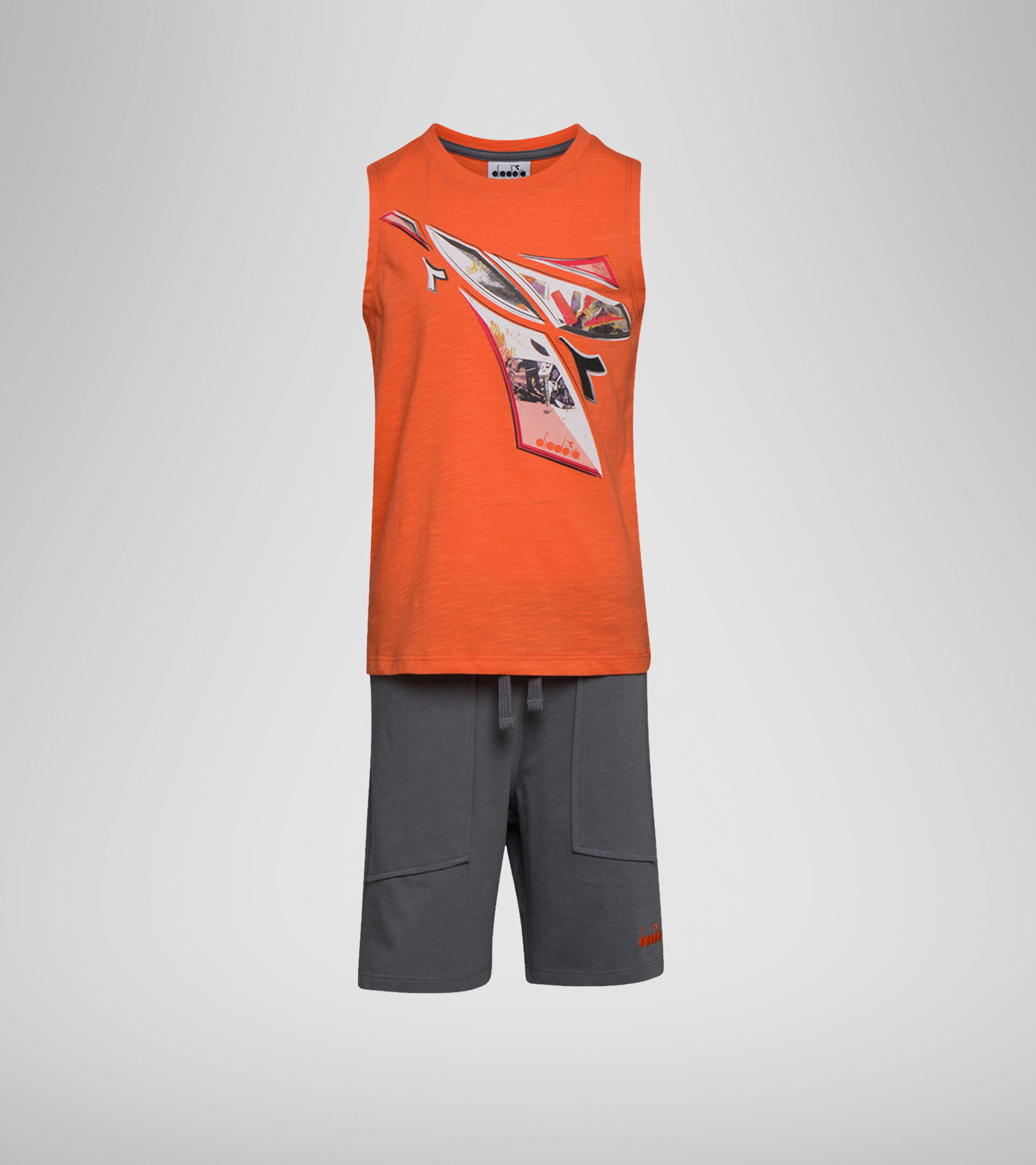 Apparel Sport BAMBINO JB. SET SL LOGO ELEMENTS ARANCIO NASTURZIO Diadora