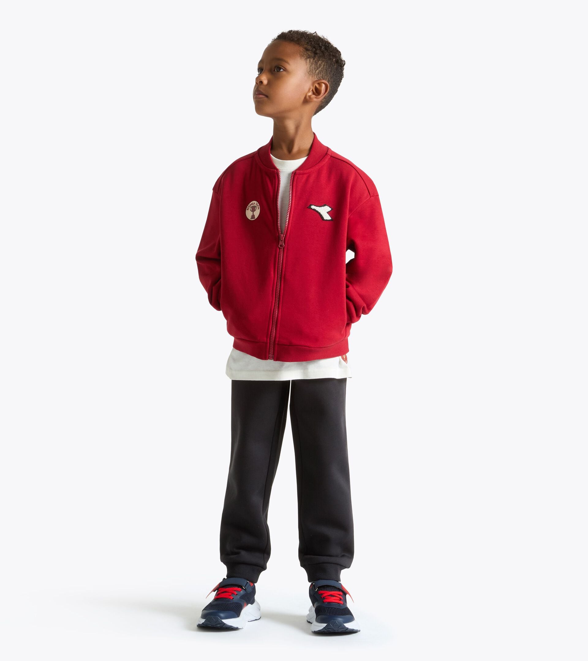Cotton-look tracksuit - Regular fit - Boys JB. TRACKSUIT FZ LOGO (BR) EMBOLDENED - Diadora
