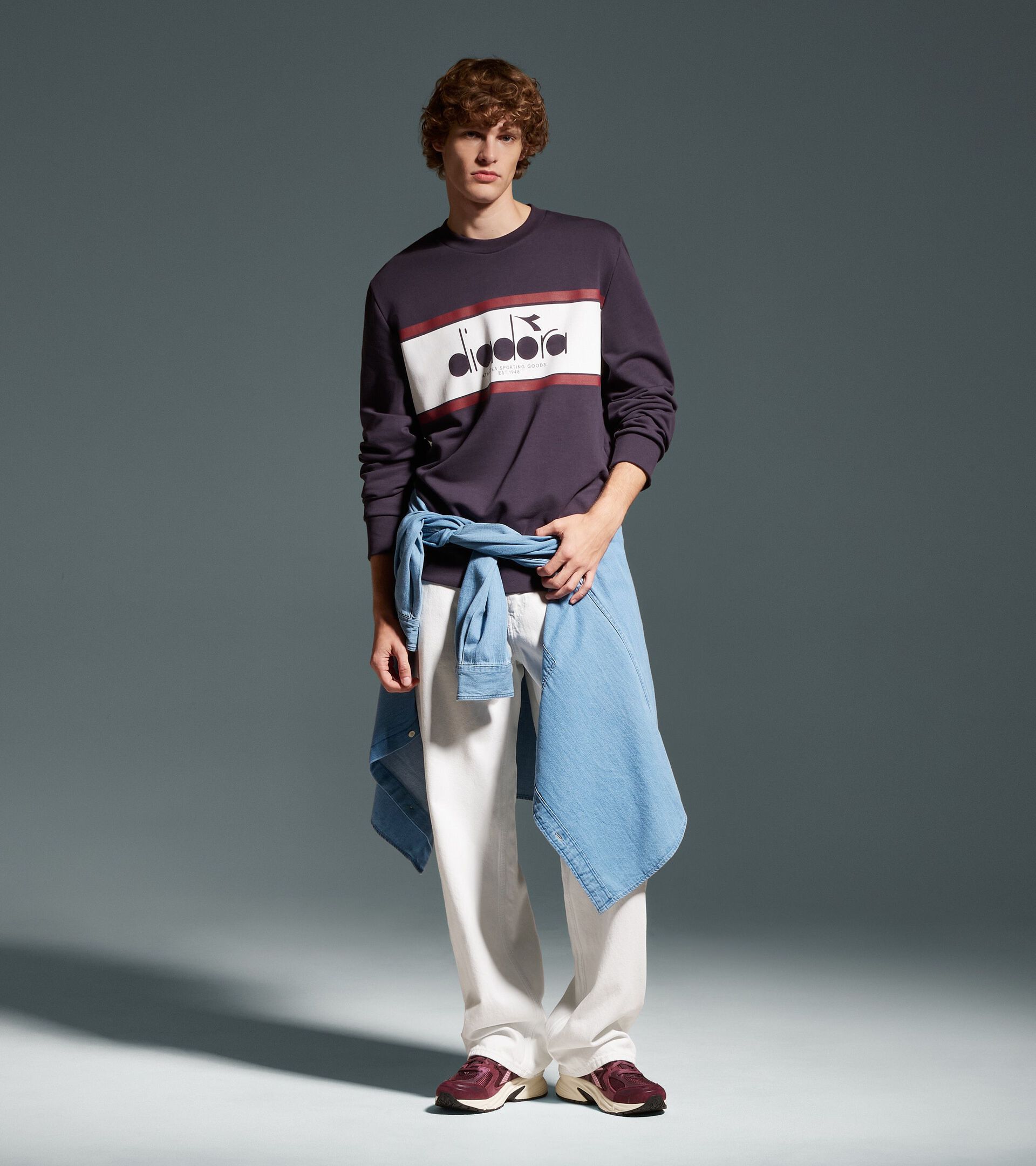 Sudadera de algod&oacute;n con cuello redondo - Para todos los g&eacute;neros SWEATSHIRT CREW LOGO PUERTO SECO - Diadora