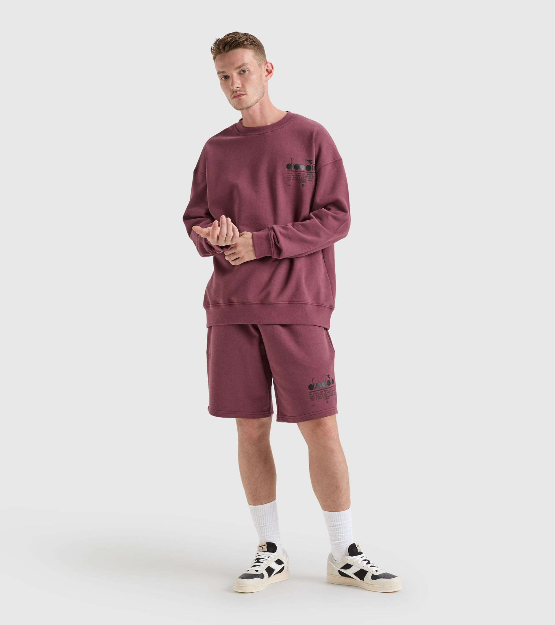 Felpa in cotone - Unisex SWEATSHIRT CREW MANIFESTO VIOLA AFRICANA - Diadora