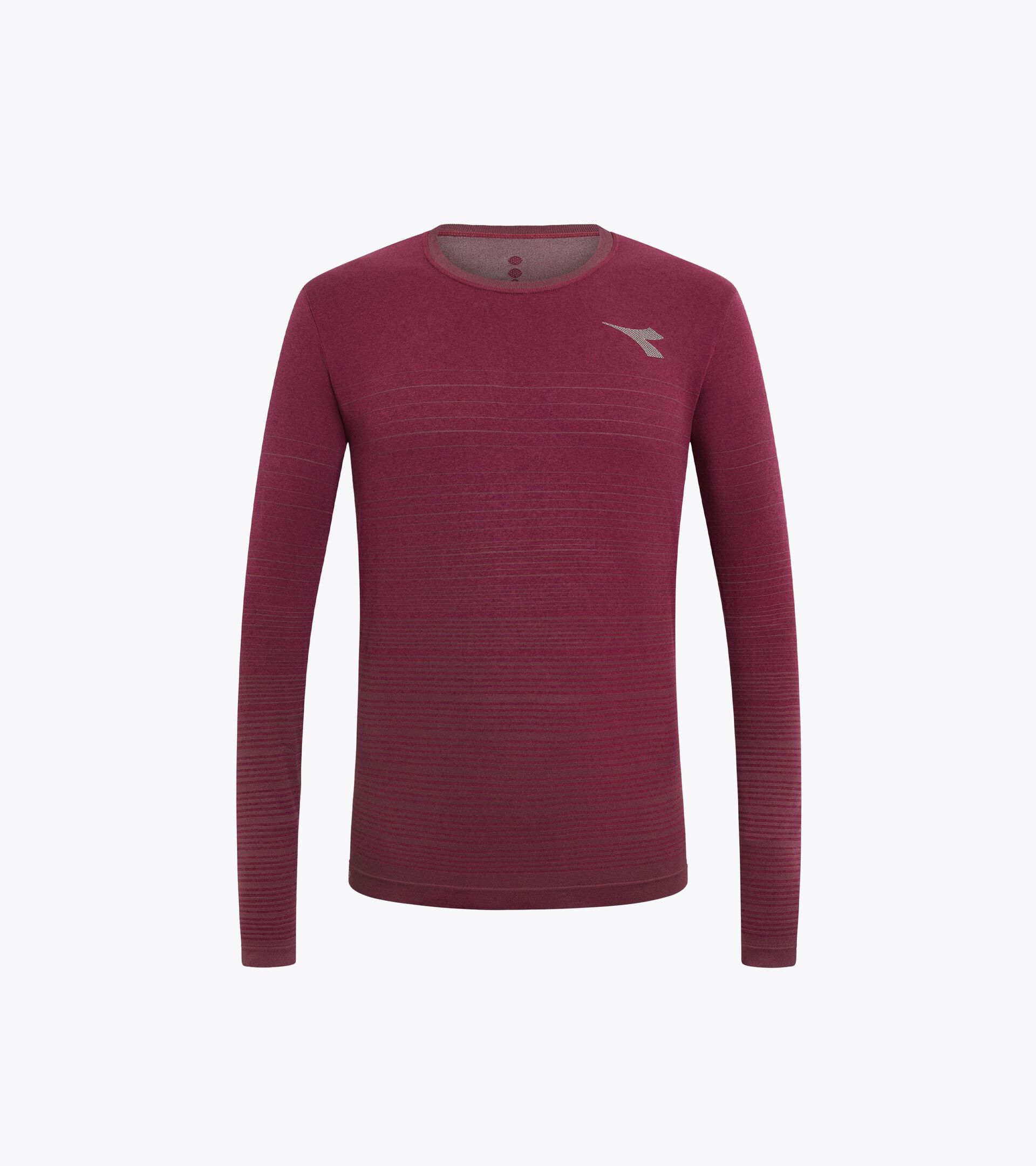 Long-sleeved, technical t-shirt for temperature control -  Running - Men’s
 LS T-SHIRT STRATOUNO MAROON BANNER - Diadora