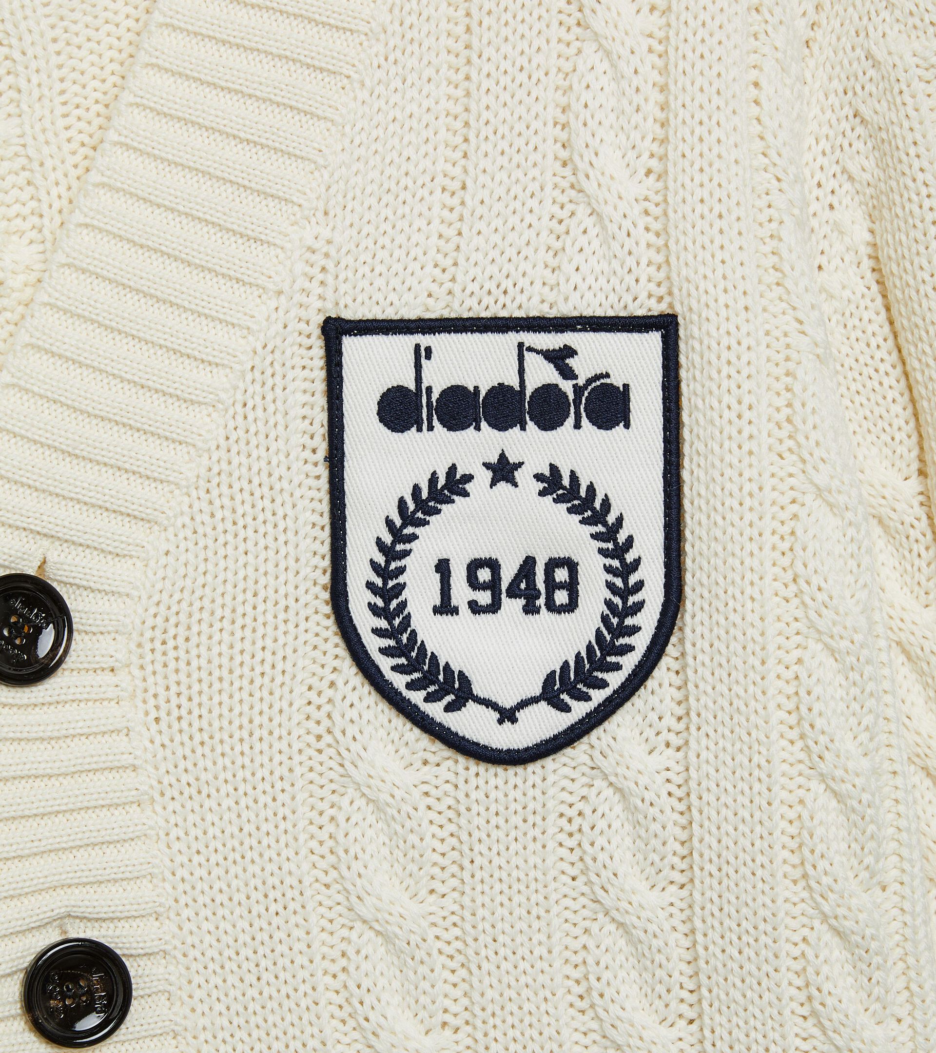 Cardigan - Made in Italy - Gender Neutral CARDIGAN LEGACY BLANCHE VANILLE GLACE - Diadora