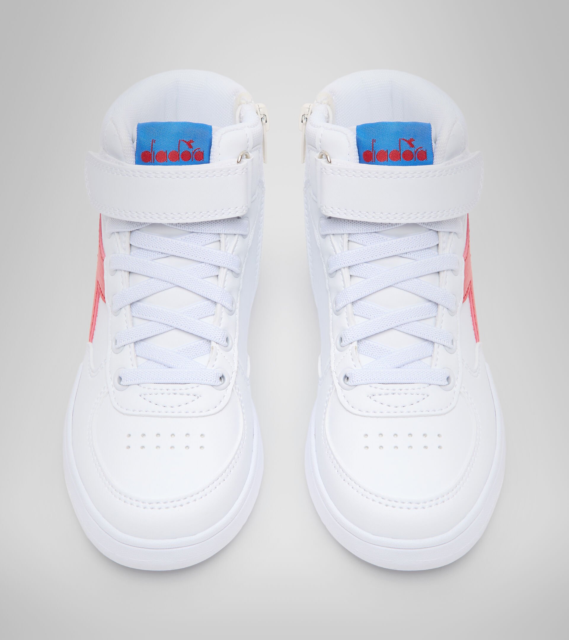 Sports shoes - Kids 4-8 years RAPTOR MID PS WHITE/TOMATO RED - Diadora