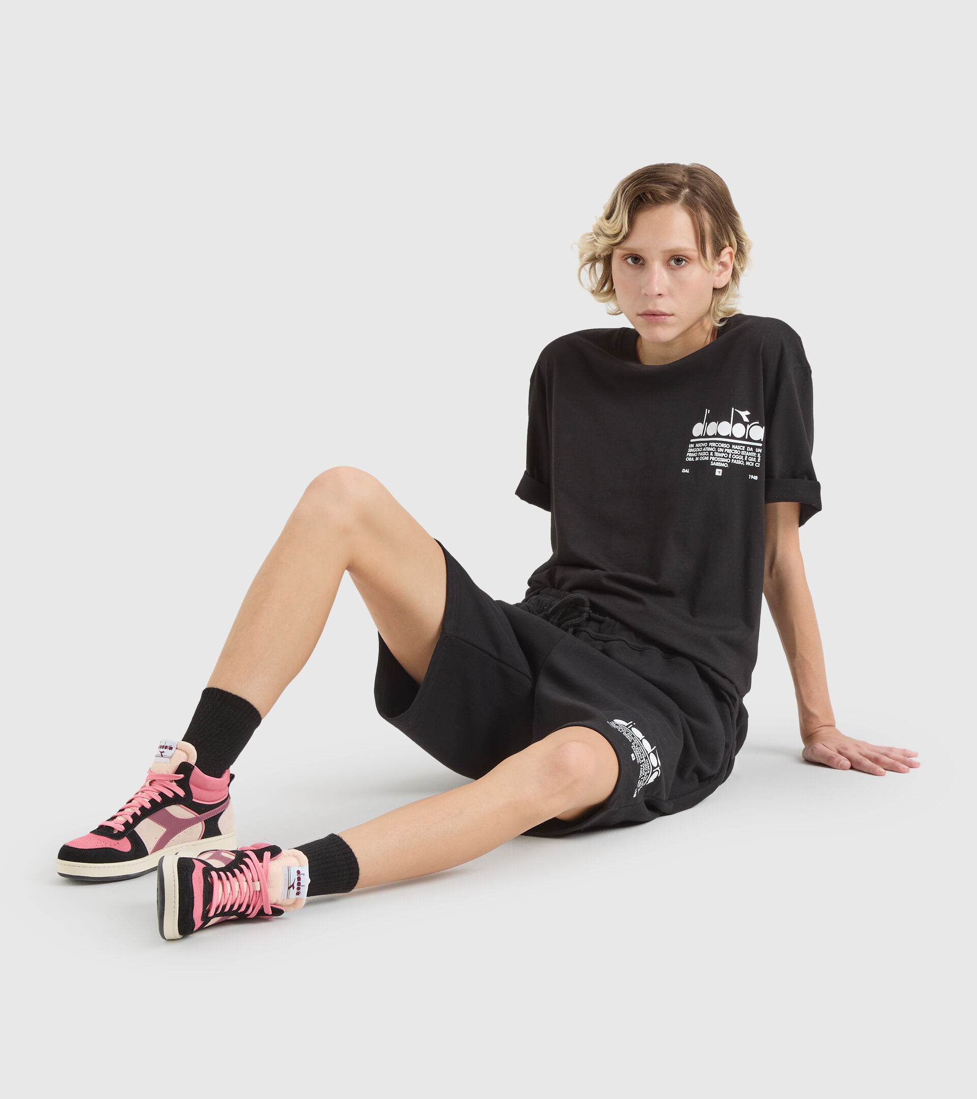 Cotton shorts - Unisex BERMUDA MANIFESTO BLACK - Diadora