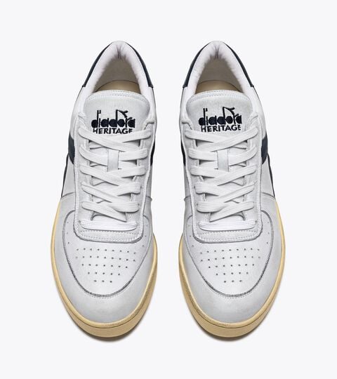 Heritage shoe - Gender Neutral MI BASKET LOW USED WHITE/BLUE DENIM - Diadora