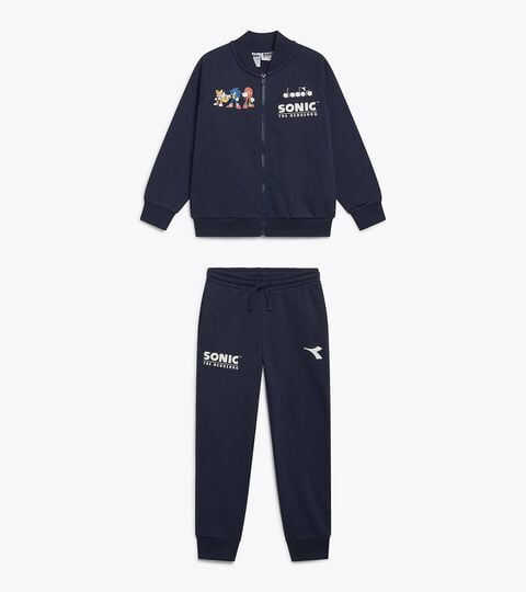 Cotton-look tracksuit - boys and girls JU. TRACKSUIT FZ SONIC (BR) BLUE DENIM - Diadora