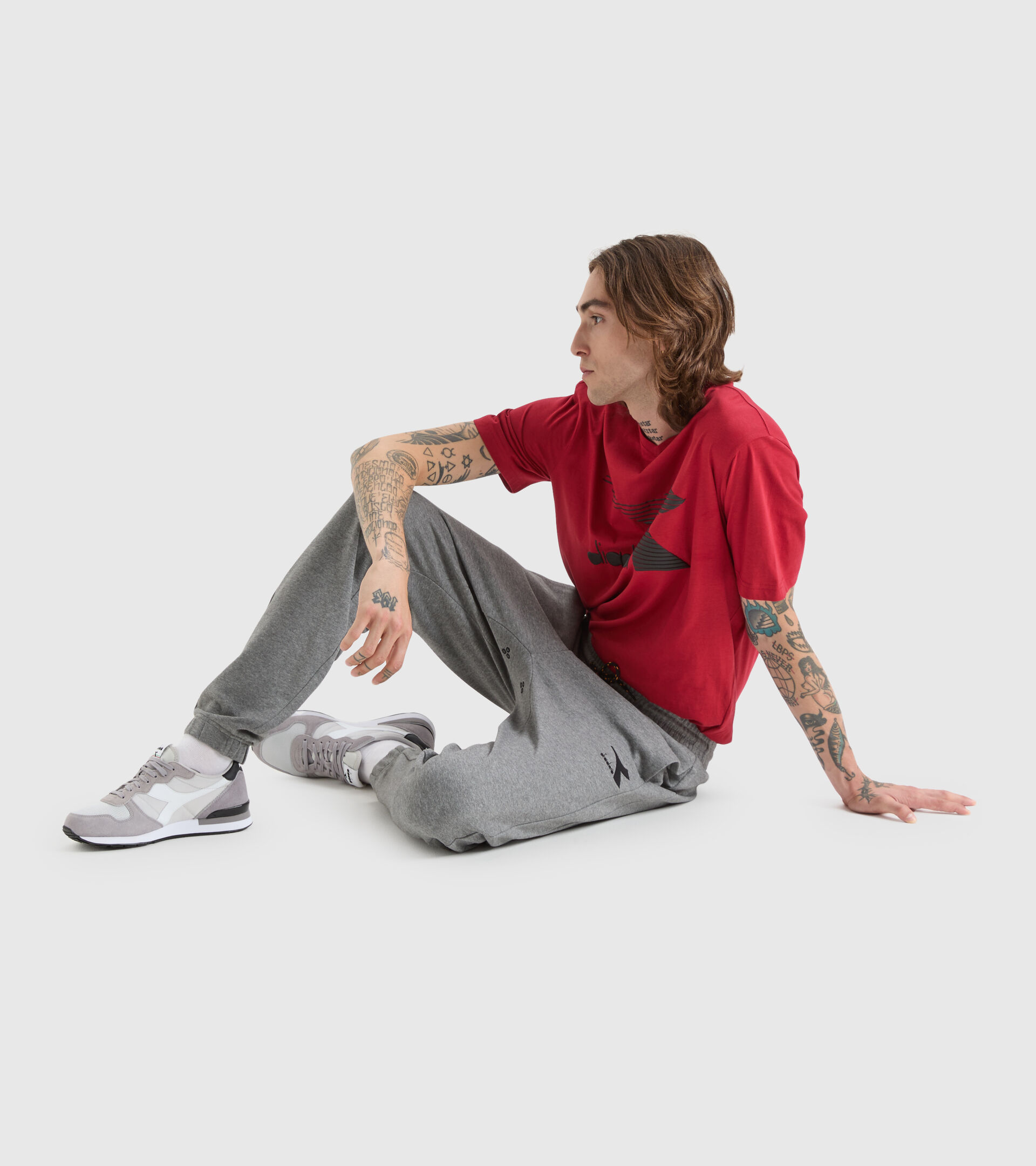Sporthose aus Baumwolle - Herren PANTS CUFF DRIFT DUNKELGRAU MELANGE - Diadora