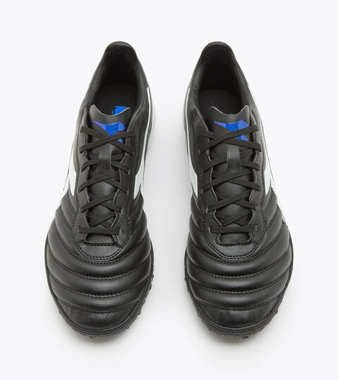 BRASIL ELITE2 R TFR, NEGRO/BLANCO/AZUL REAL Botas de fútbol sala para terrenos duros y césped artificial BRASIL ELITE2 R TFR NEGRO/BLANCO/AZUL REAL - Diadora