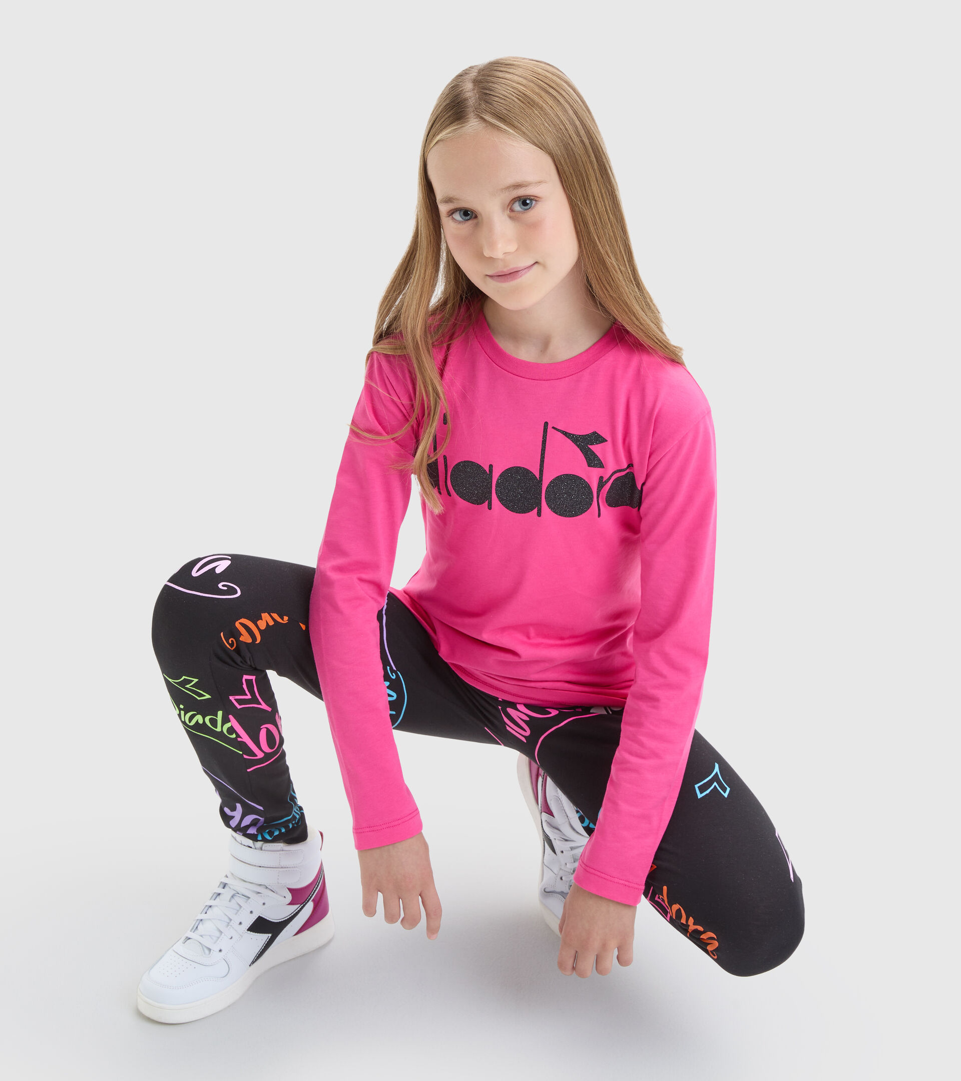 T-shirt a maniche lunghe - Bambina JG.T-SHIRT LS D ROSA FUCSIA - Diadora