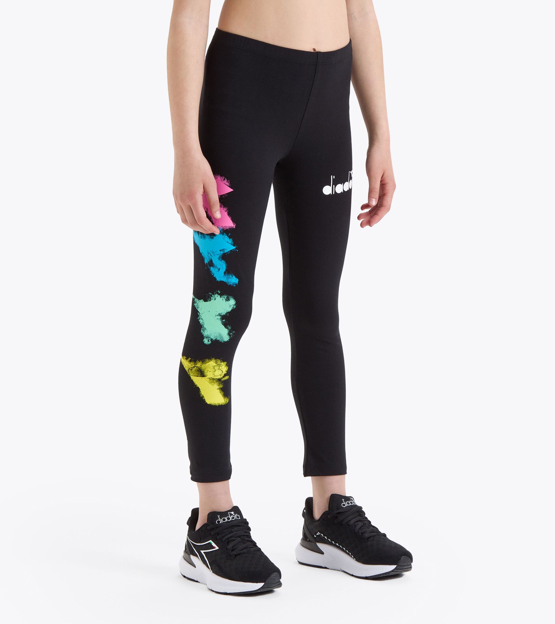 Cotton leggings - Girl JG. LEGGINGS WATER COLOR BLACK - Diadora