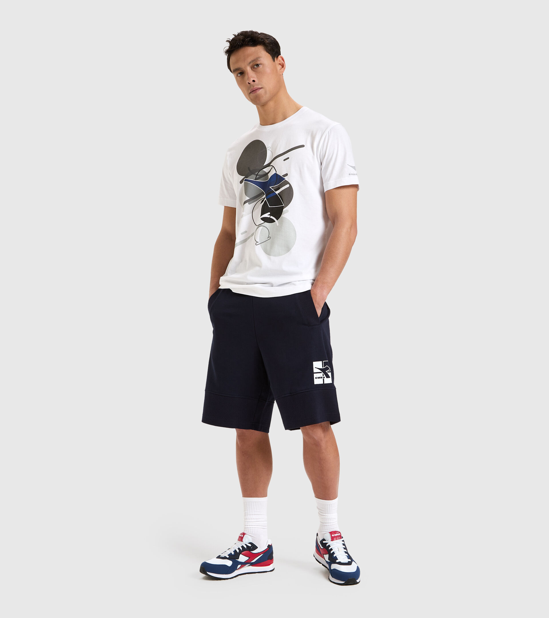 Cotton T-shirt - Men T-SHIRT SS TWIST OPTICAL WHITE - Diadora