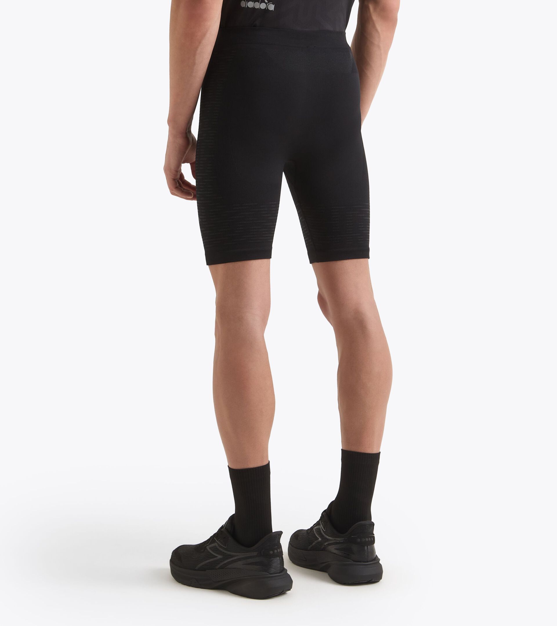 Technical shorts for temperature control -  Running - Men’s STRATOUNO HALF-TIGHT BLACK - Diadora