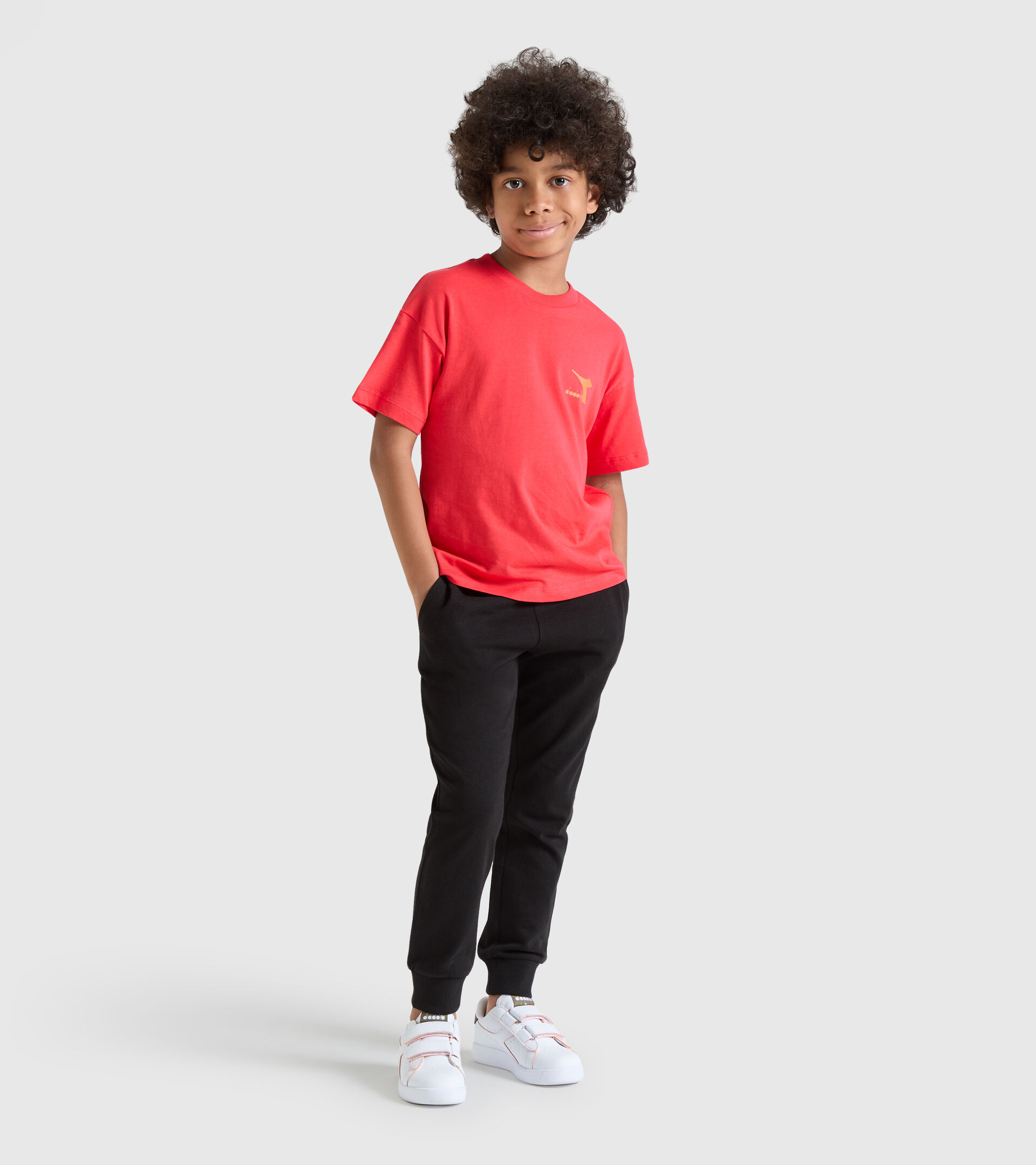 Junior cotton T-shirt - Unisex JU.T-SHIRT SS RAINBOW POPPY RED - Diadora