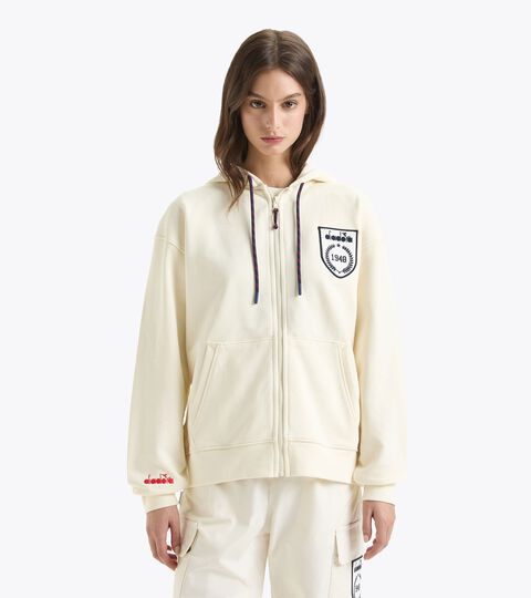 Sporty hoodie - Made in italy - Gender Neutral HOODIE FZ LEGACY BUTTER WHITE - Diadora