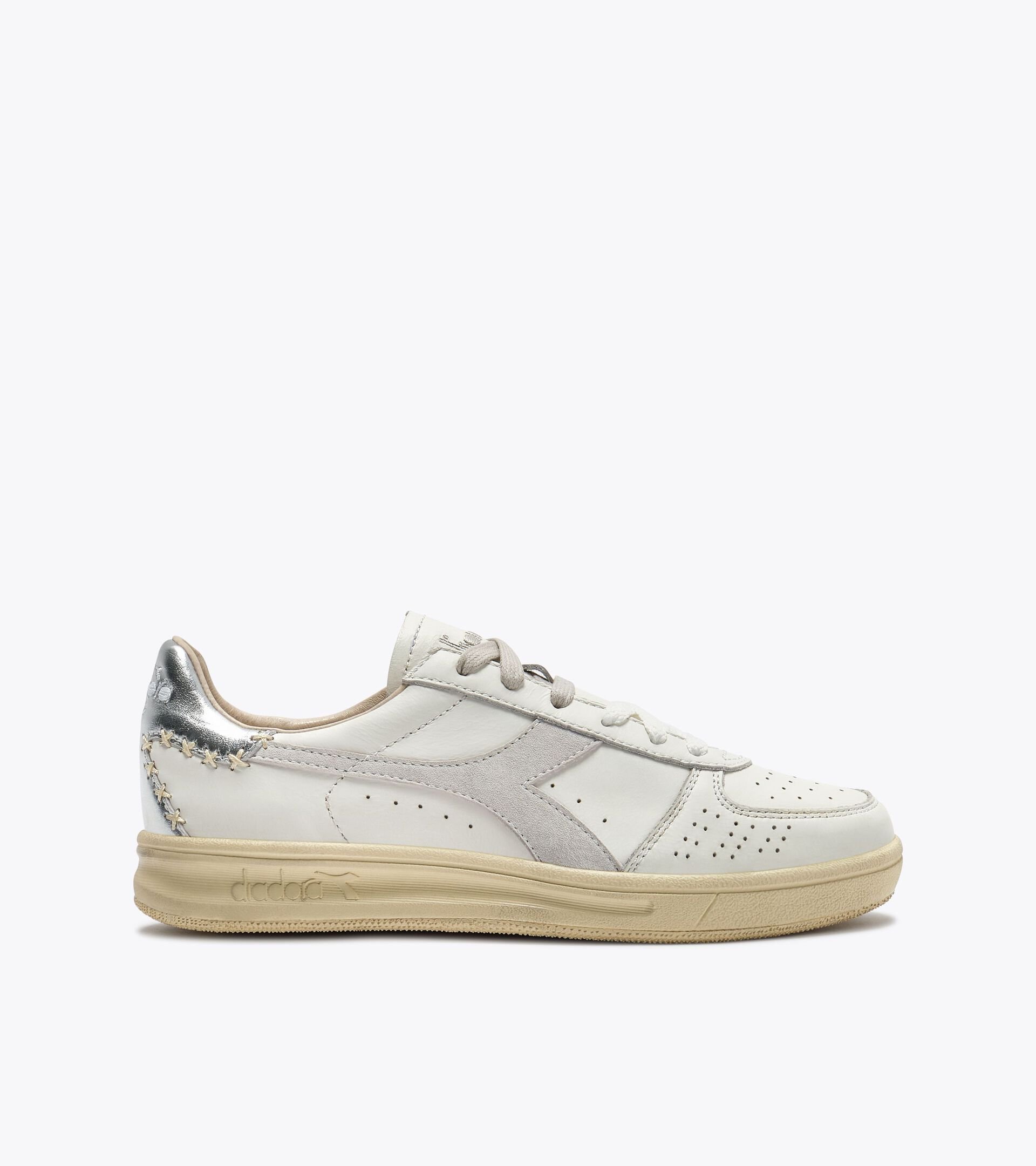 Heritage leather sneaker - All-gender
 B.ELITE X-STITCH WN WHITE/SILVER - Diadora