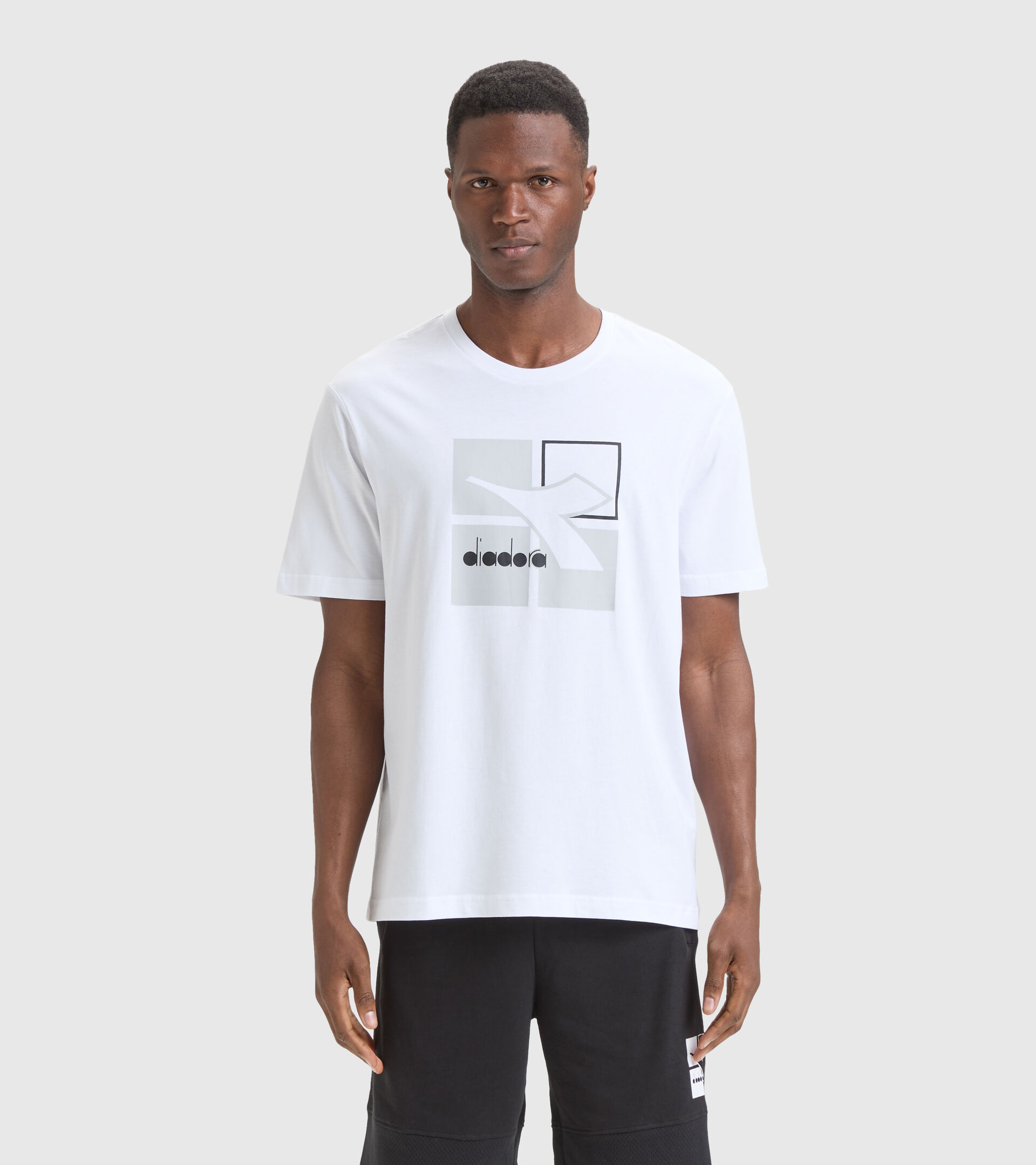 Cotton T-shirt - Men T-SHIRT SS FRAME OPTICAL WHITE - Diadora