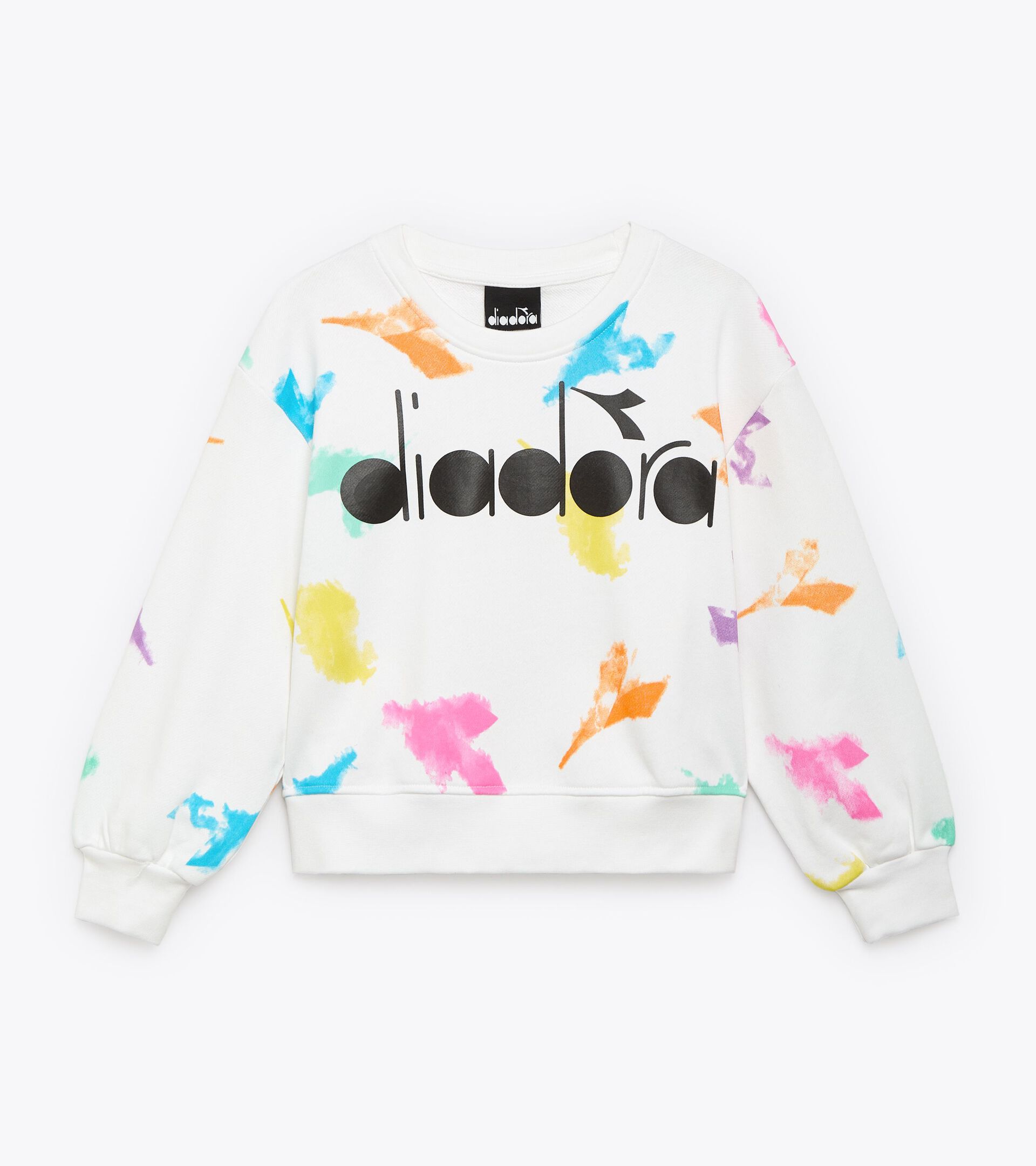 Felpa in cotone - Bambina JG. SWEATSHIRT CREW WATER COLOR BIANCO PAPIRO - Diadora