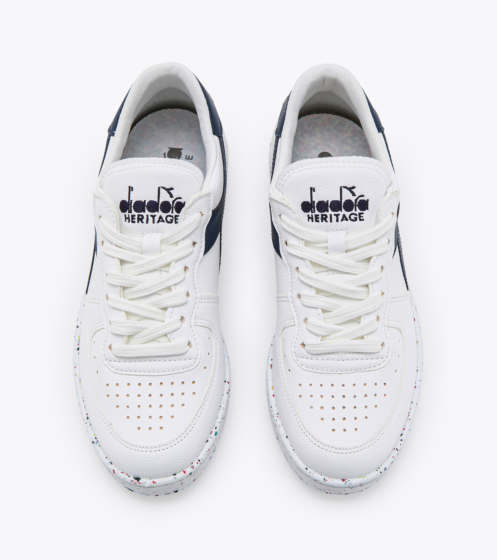 Heritage-Schuh 2030 - Unisex MI BASKET LOW 2030 WEISS/BLAU KORSAR - Diadora