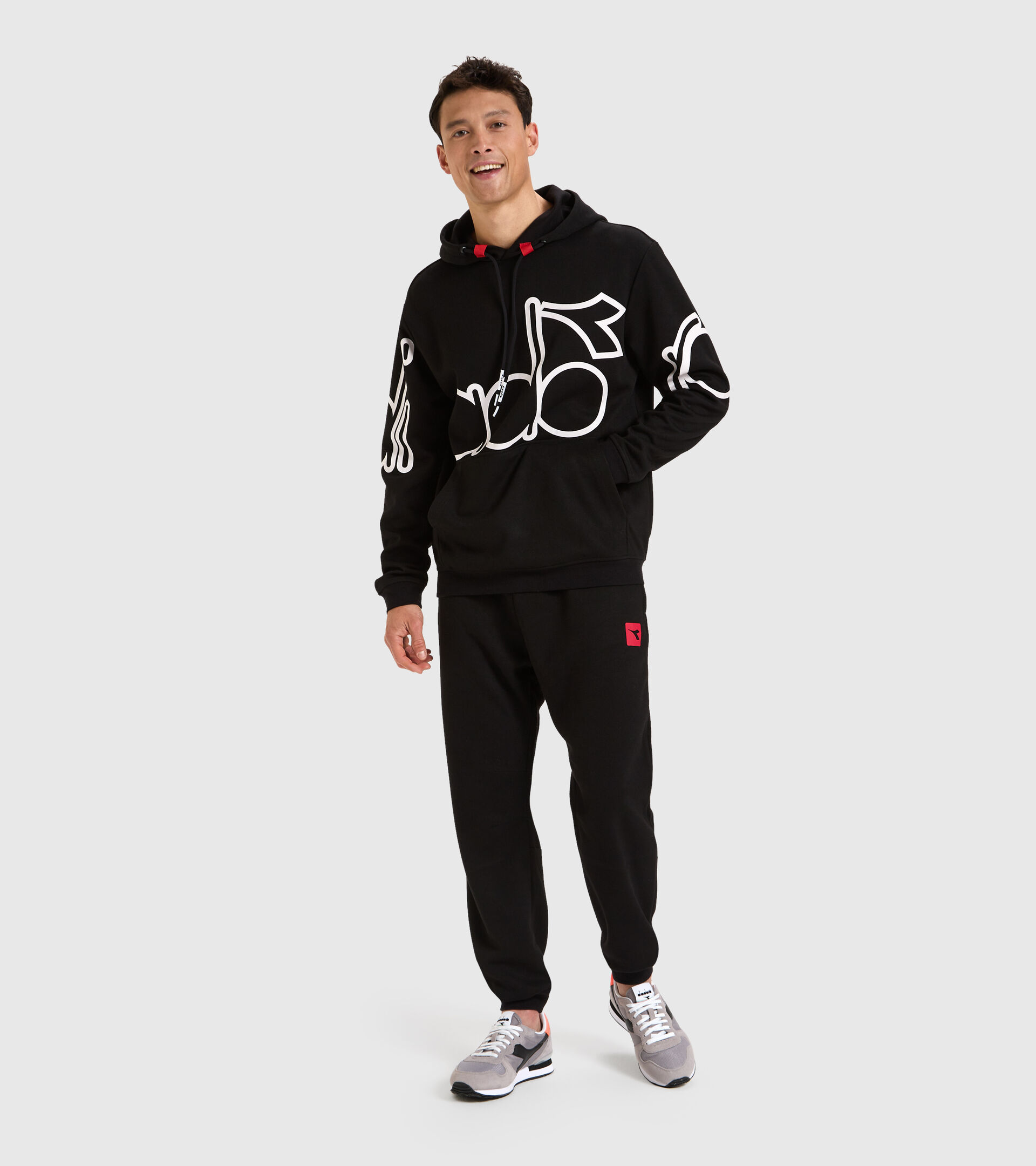 Viscose and polyester sweatshirt - Men HOODIE URBANITY BLACK - Diadora