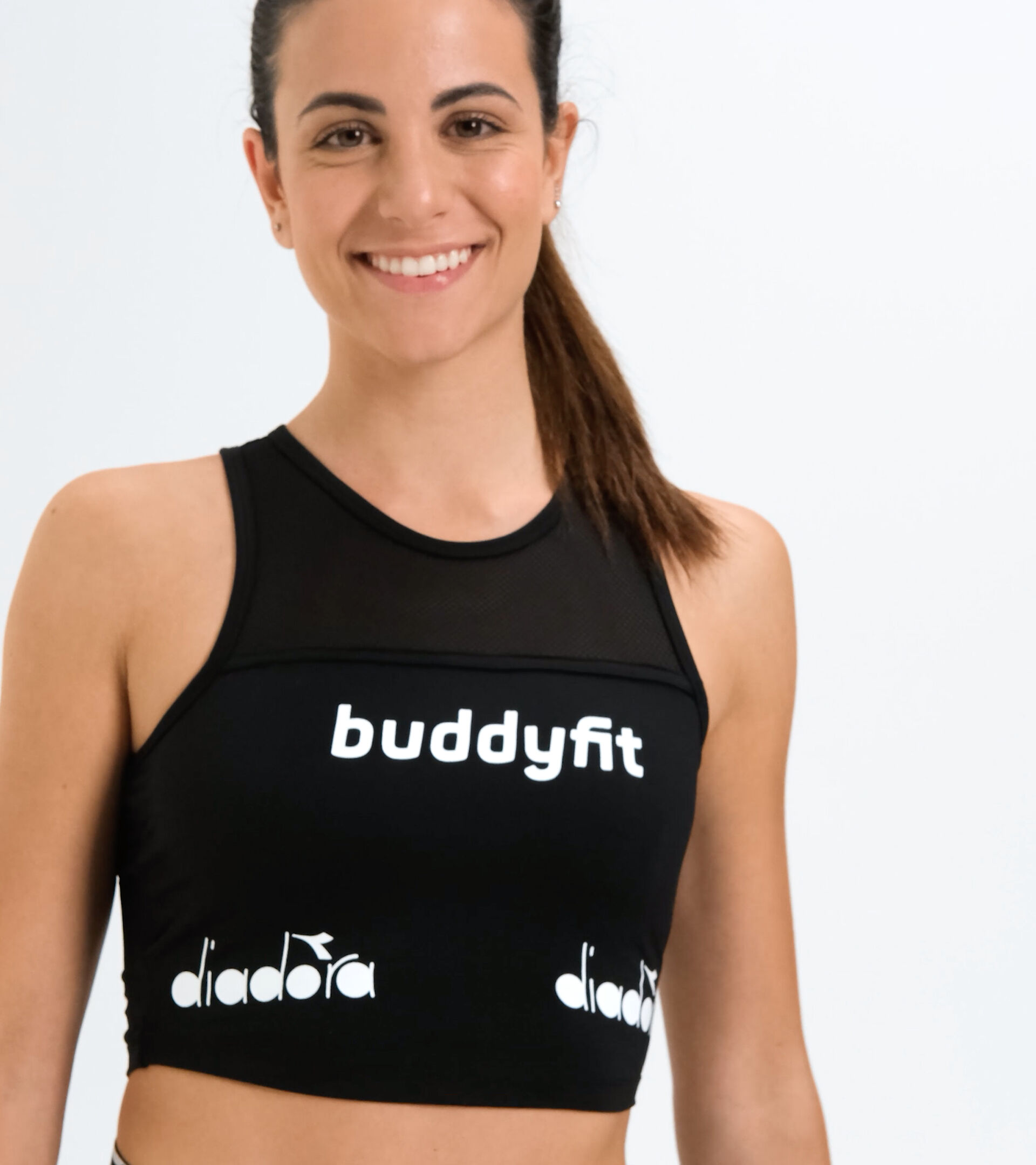 Training tank top - Women L. SNUG CROP TOP BUDDYFIT BLACK - Diadora