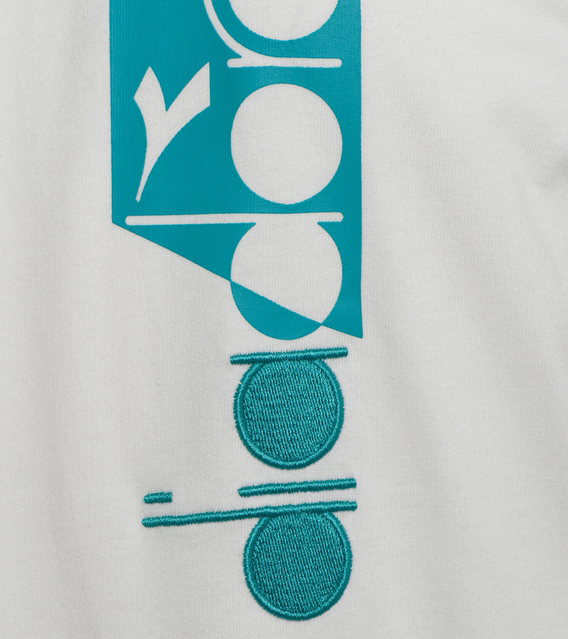 T-shirt - Unisexe T-SHIRT SS ICON BLANC LAIT/VERT EMERAUDE - Diadora