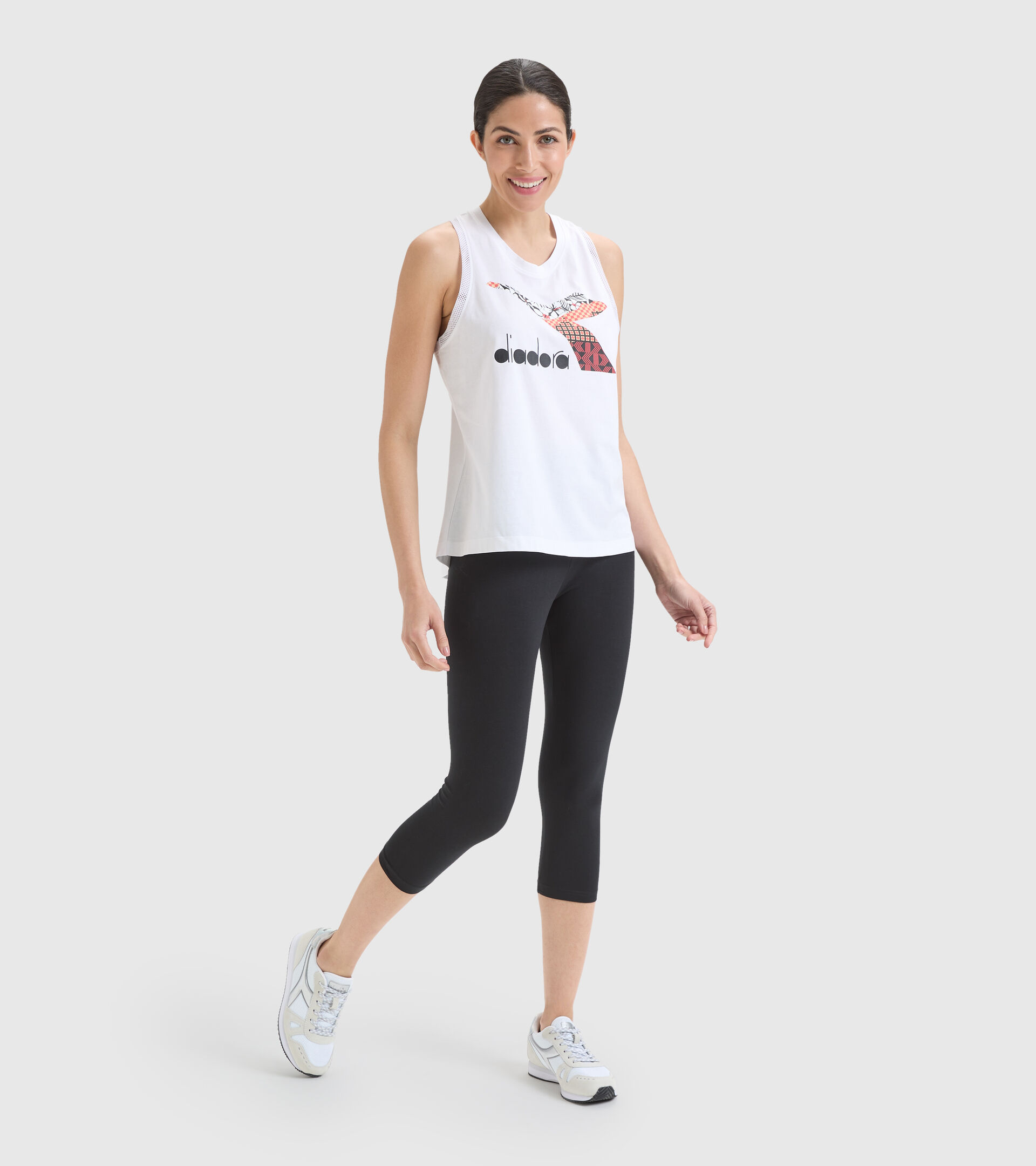 Cotton sports vest top - Women L. TANK FLOSS OPTICAL WHITE - Diadora
