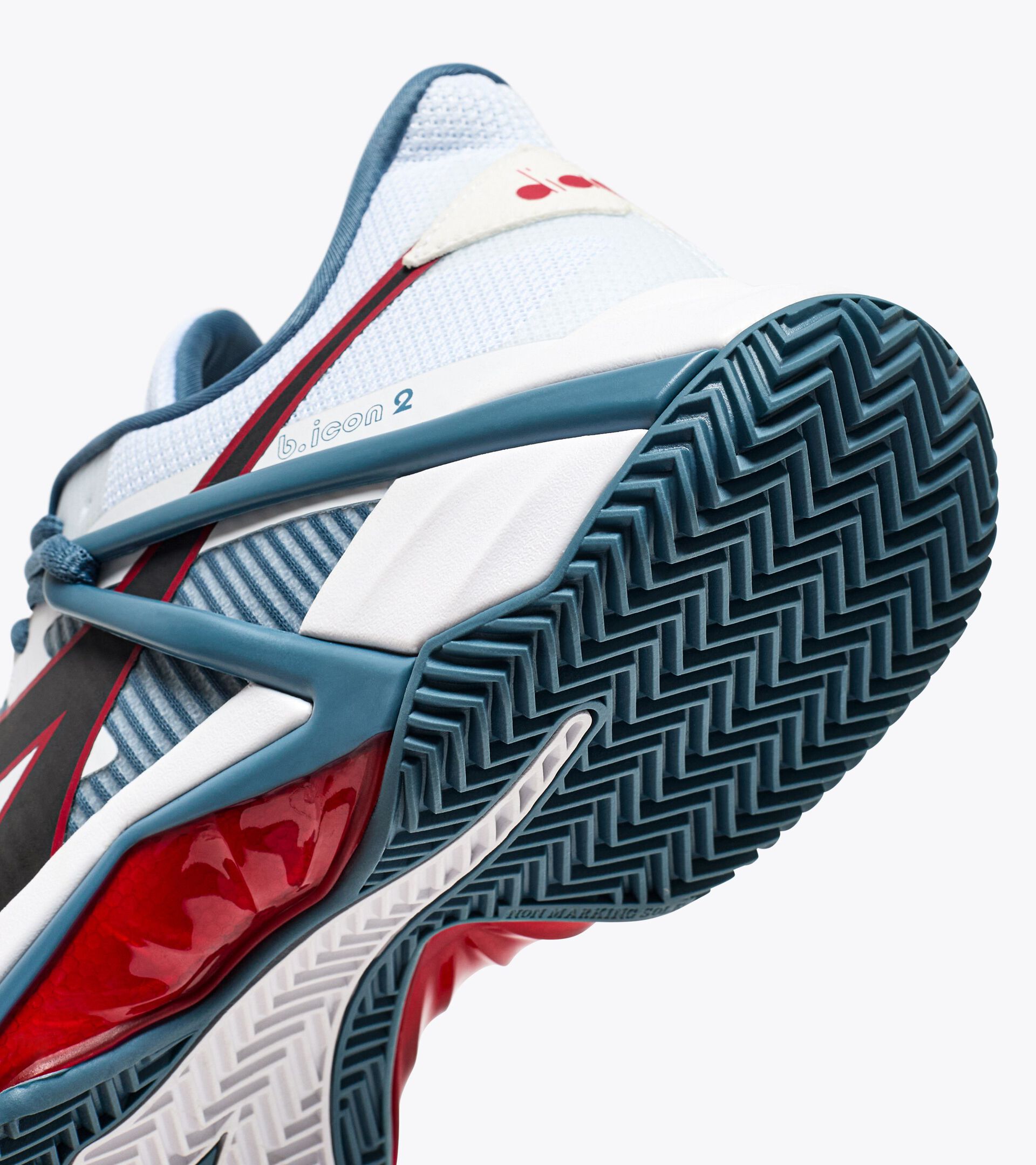 Chaussures de tennis pour terrains en terre battue - Homme 
 B.ICON 2 CLAY WHITE/OCEANVIEW/SALSA - Diadora