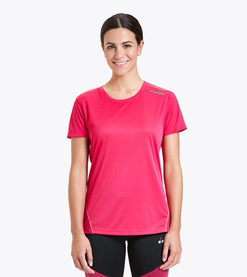 Camiseta para correr - Mujer L. X-RUN SS T-SHIRT ROSA VIRTUAL - Diadora