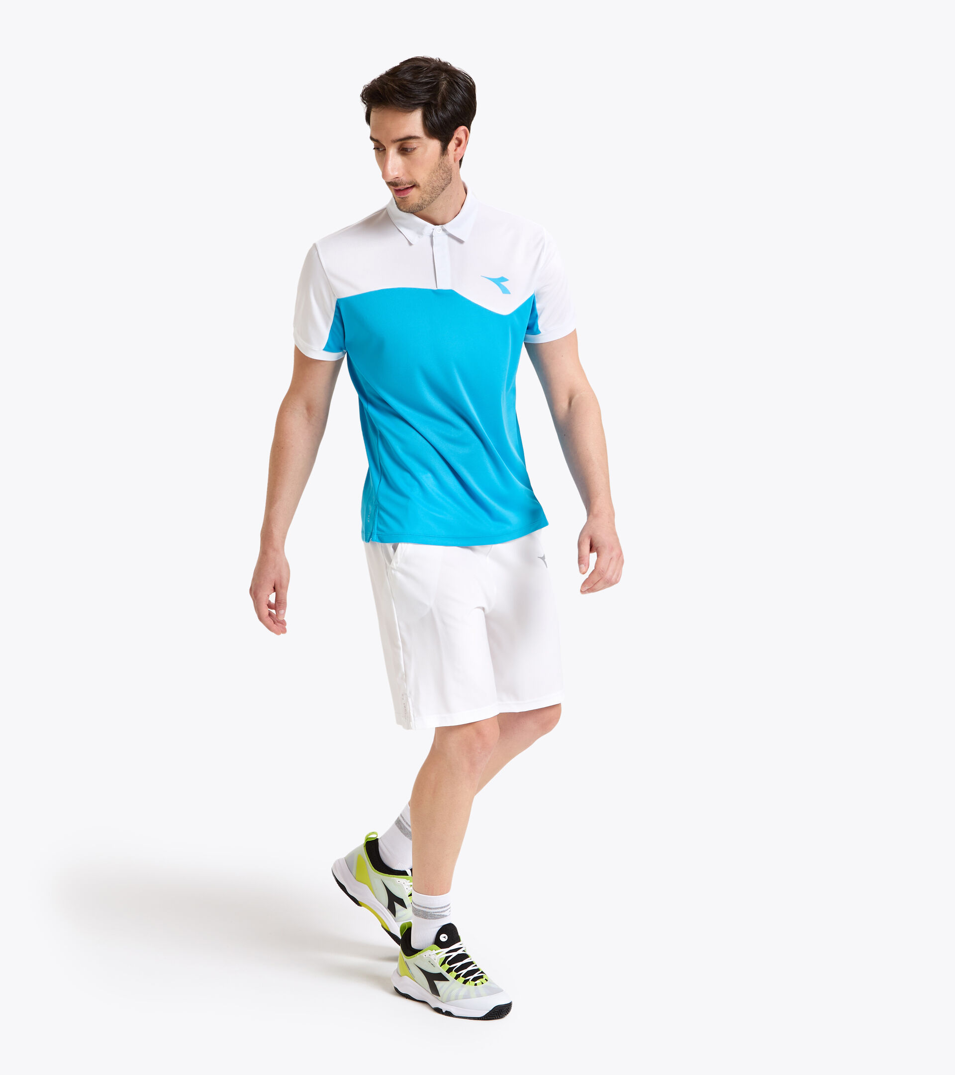 Polo de tennis - Homme POLO COURT BLEU ROI FLUO - Diadora