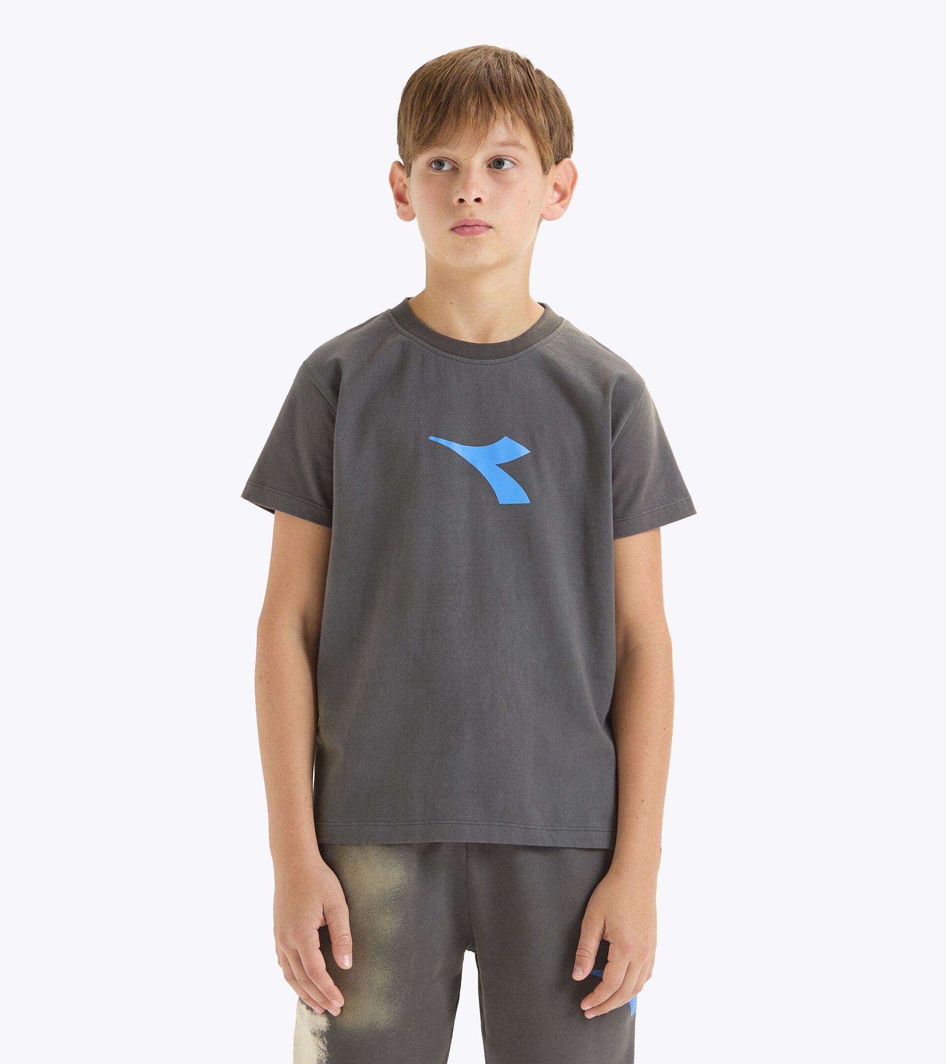 T-shirt - Boy JB.T-SHIRT SS LOGO FADED LEAD BLUE - Diadora