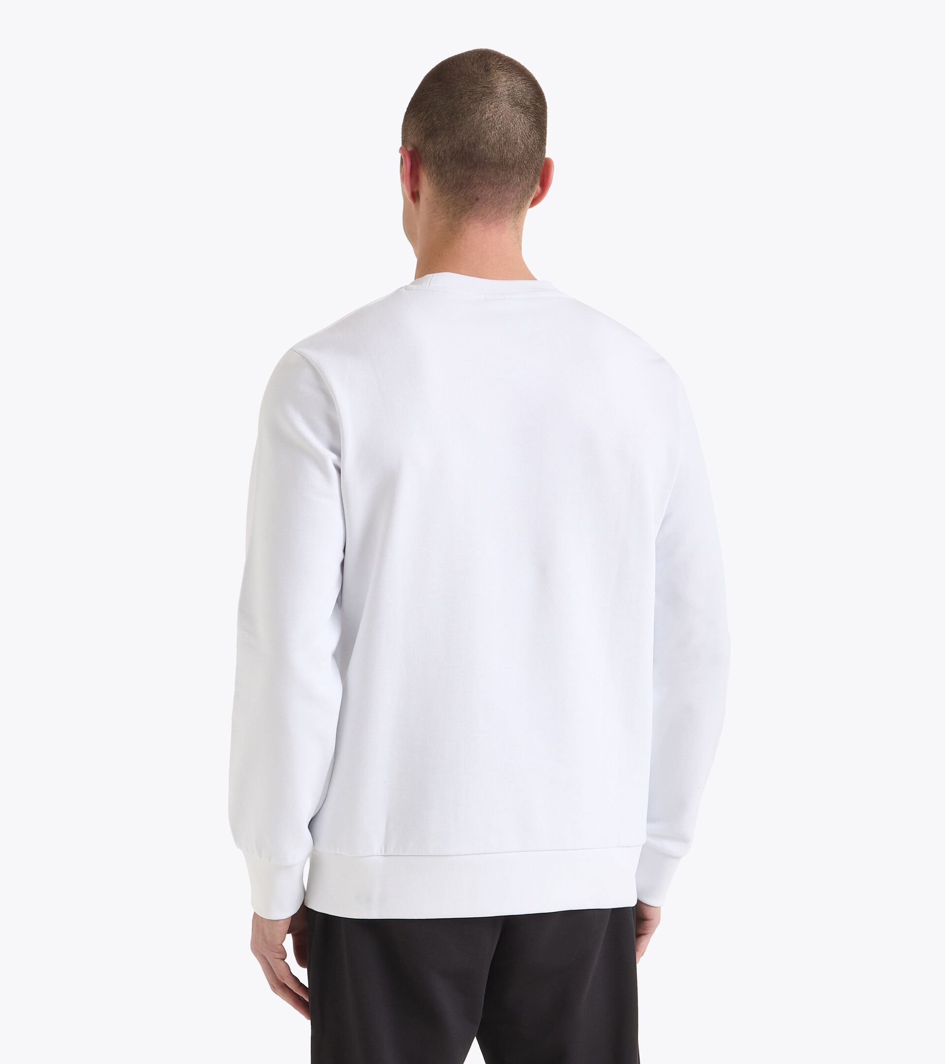 Sweatshirt aus Baumwolle mit rundem Ausschnitt - alle Geschlechter SWEATSHIRT CREW LOGO STRAHLEND WEISSE - Diadora