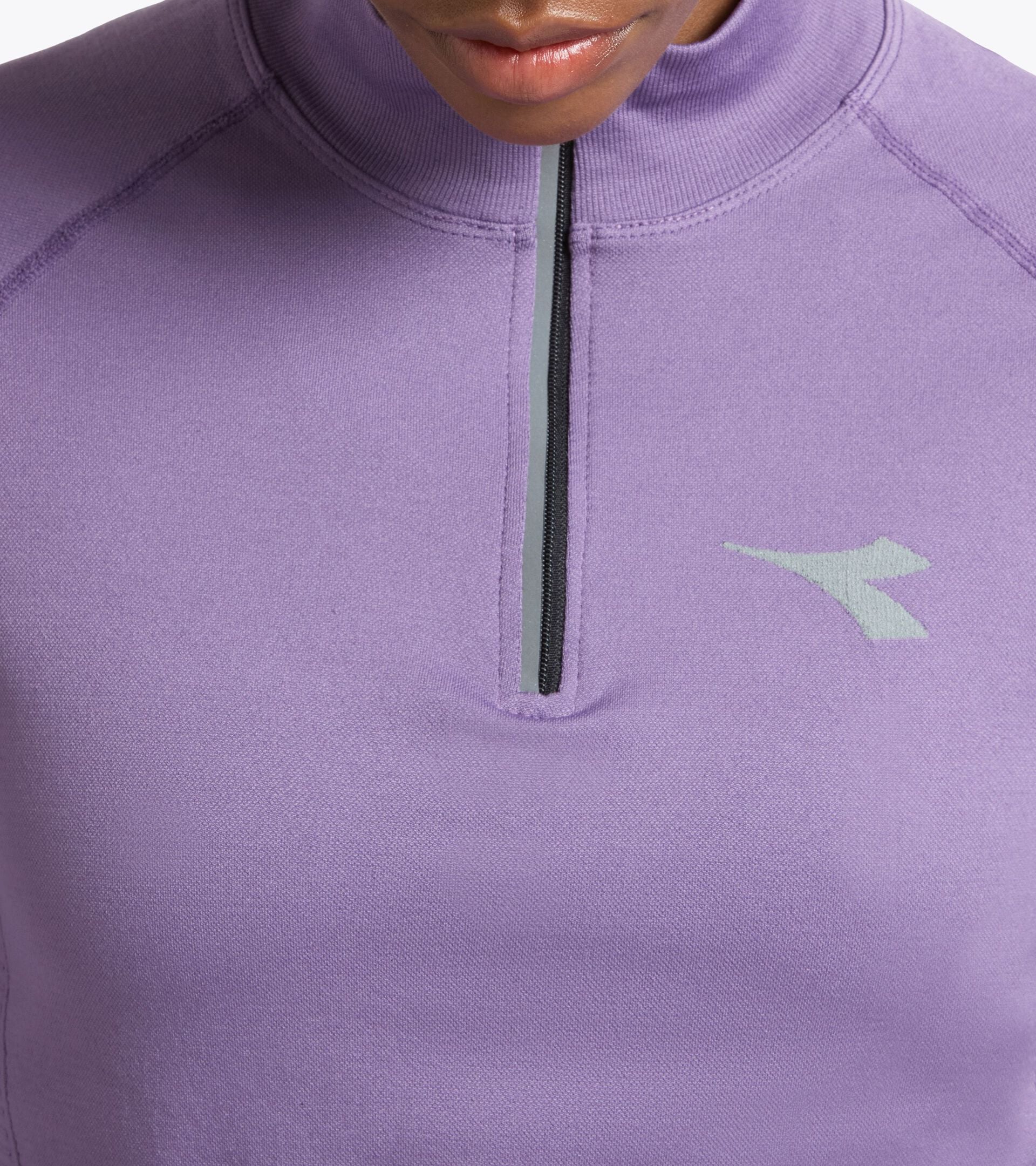 Long-Sleeve Thermoregulating Technical T-shirt - STRATOUNO Running - Women&rsquo;s L. LS T-SHIRT 1/2 ZIP STRATOUNO VIOLET GRAPE COMPOTE - Diadora