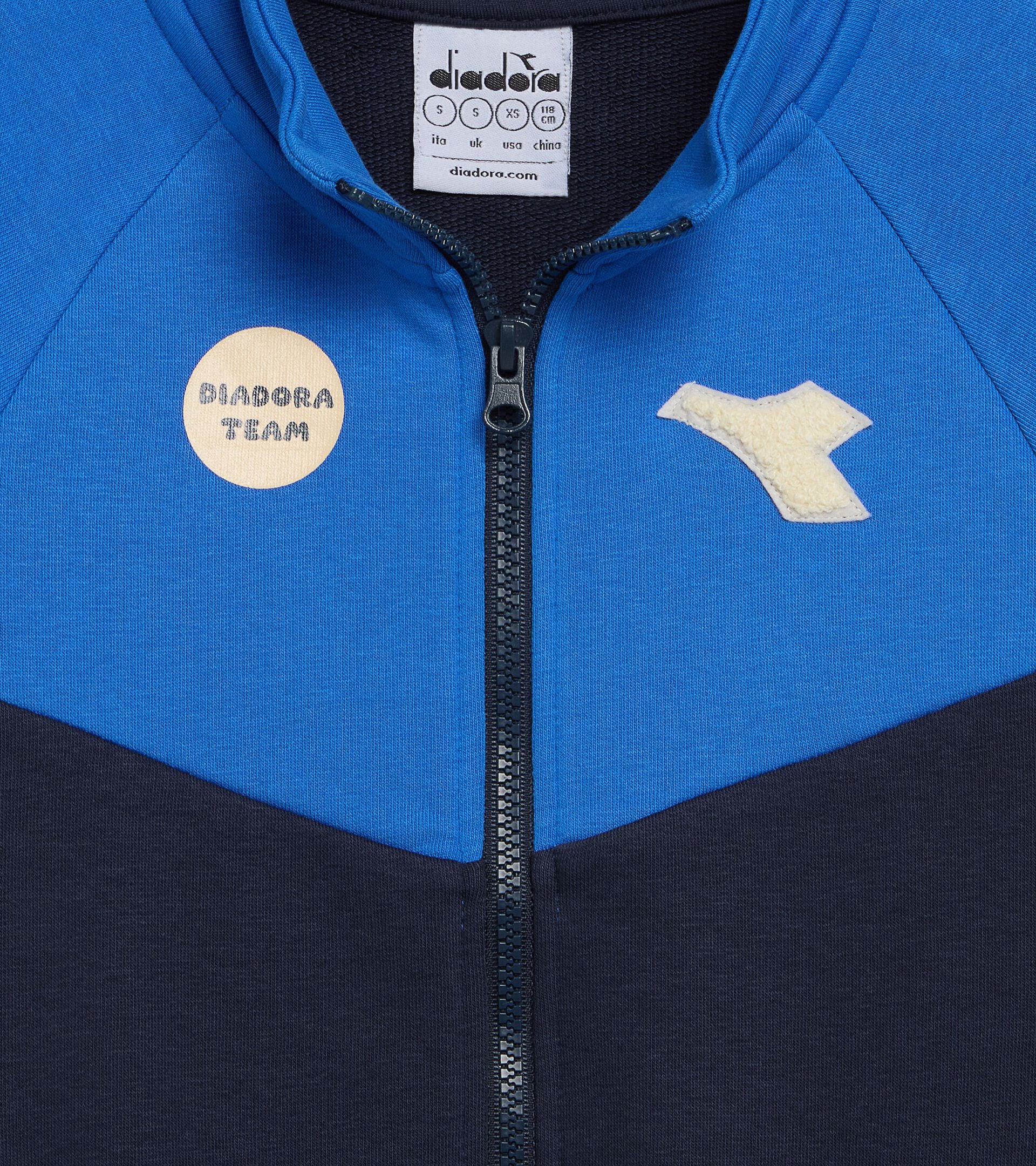 Cotton-look tracksuit - Regular/Relaxed fit - Boys and girls JU. TRACKSUIT FZ LOGO (FT) BLUE DENIM - Diadora