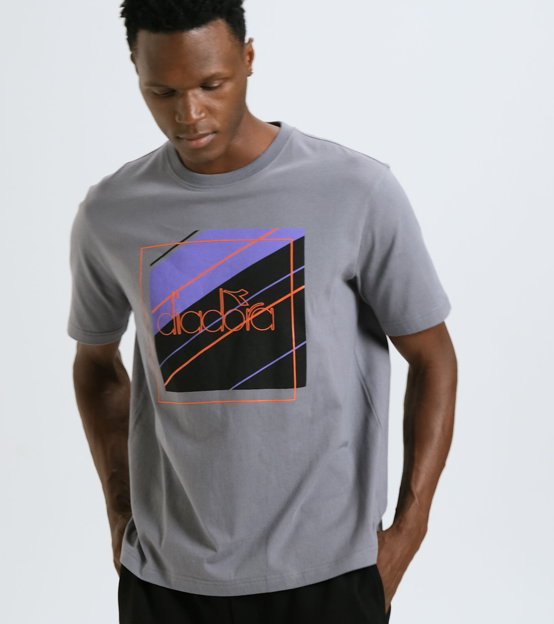 T-shirt - Men T-SHIRT SS 5PALLLE URBANITY STEEL GRAY - Diadora