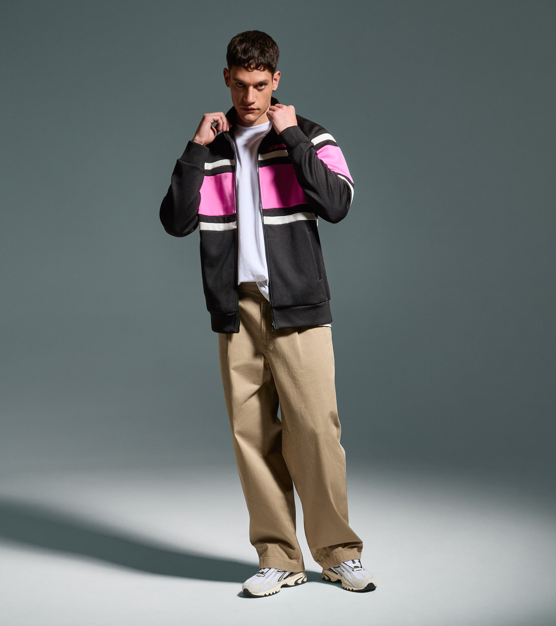Sportjacke im 80er-Jahre-Stil - Für alle Geschlechter JACKET 80S SCHWARZ - Diadora