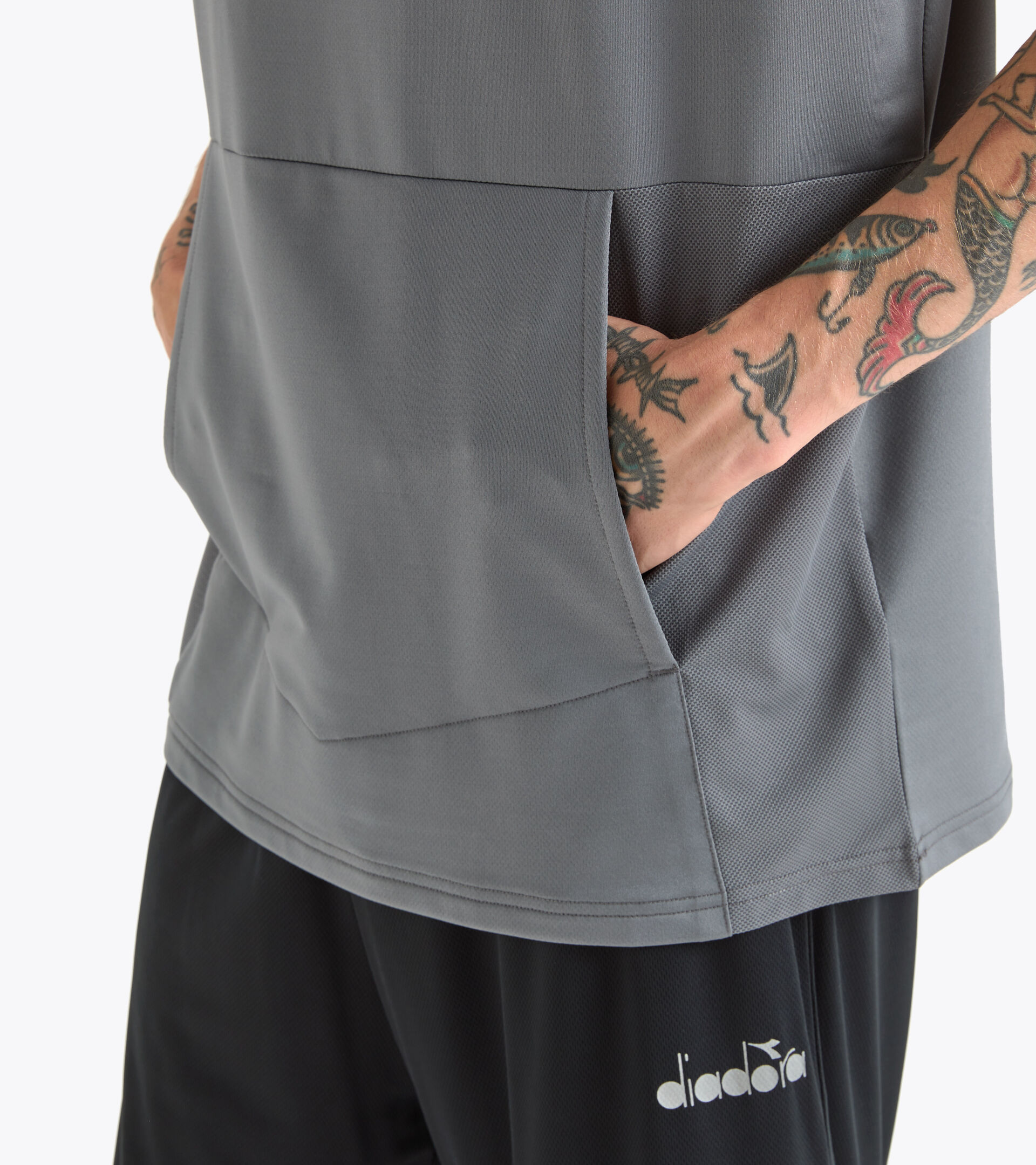 Sleeveless training sweatshirt - Men’s HD SL T-SHIRT BE ONE FT STEEL GRAY - Diadora