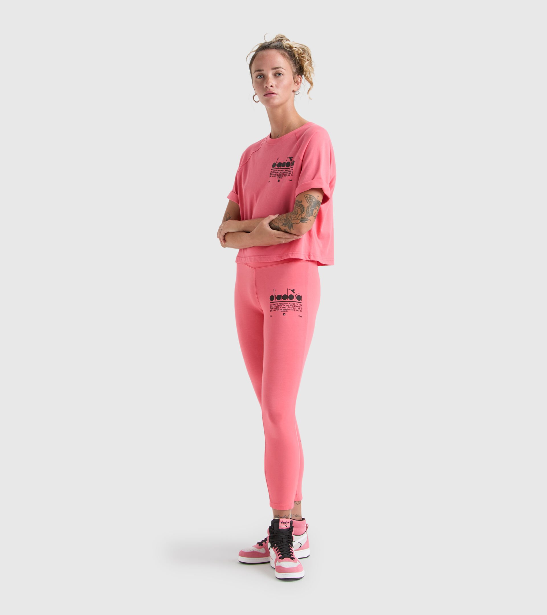 Stretch cotton leggings - Women’s L. LEGGINGS MANIFESTO TEA ROSE - Diadora