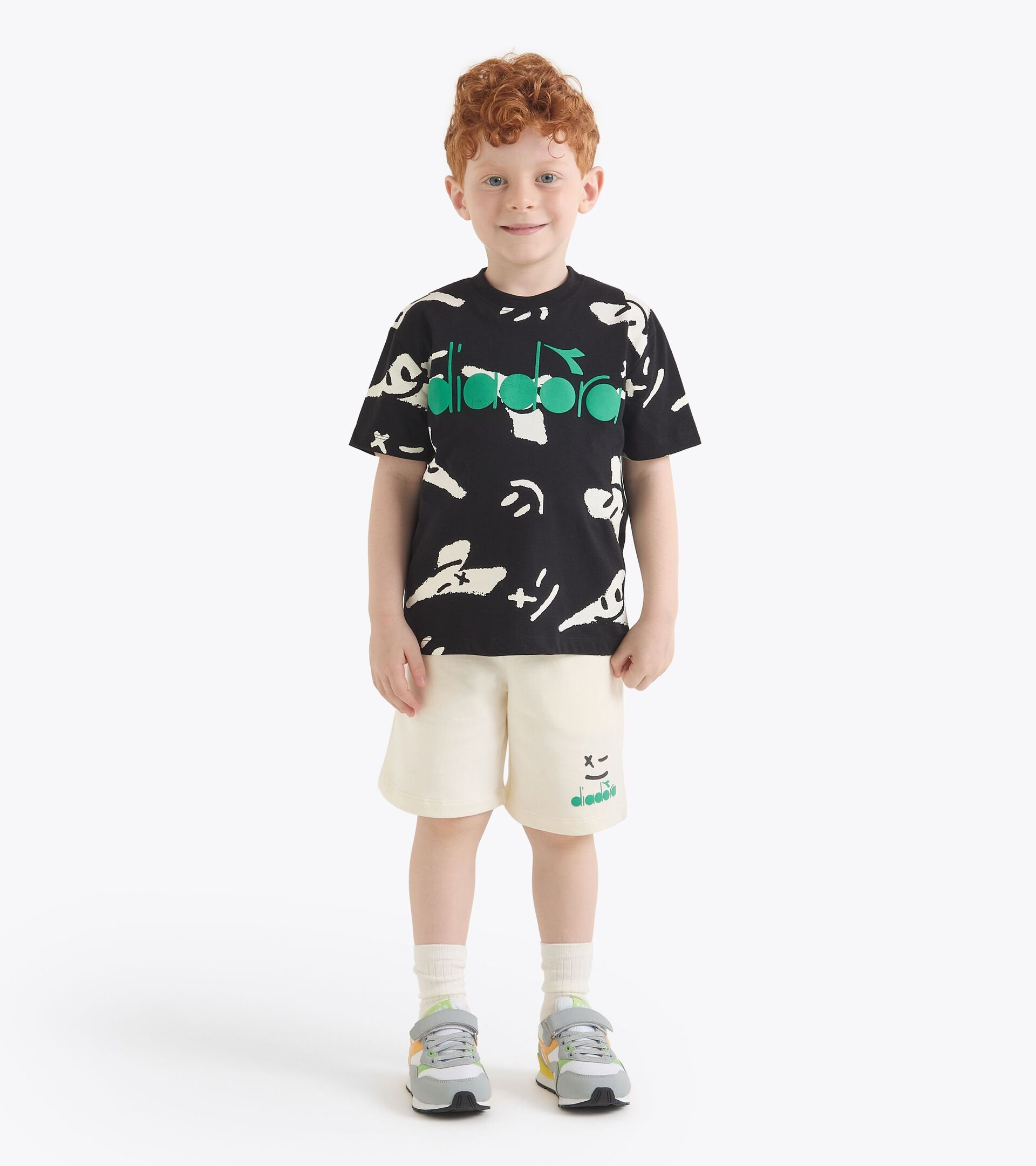 Sport suit - Fit comfort - Baby boy (2-7 years) JB. SET SMILE LOGO TD BLACK /CREAM - Diadora