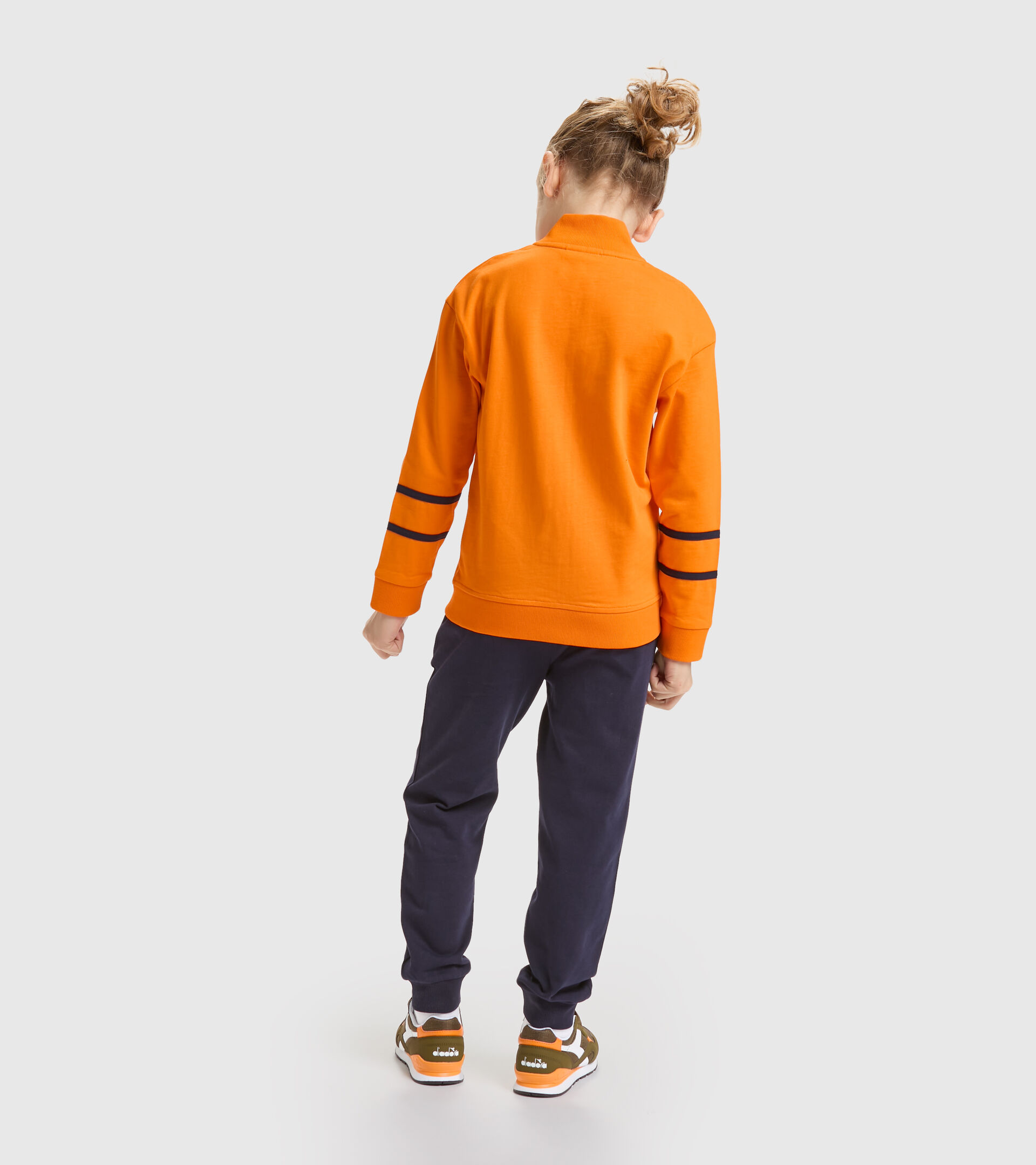 Junior sports tracksuit - Unisex JU.TRACKSUIT FZ RAINBOW PERSIMMON ORANGE - Diadora