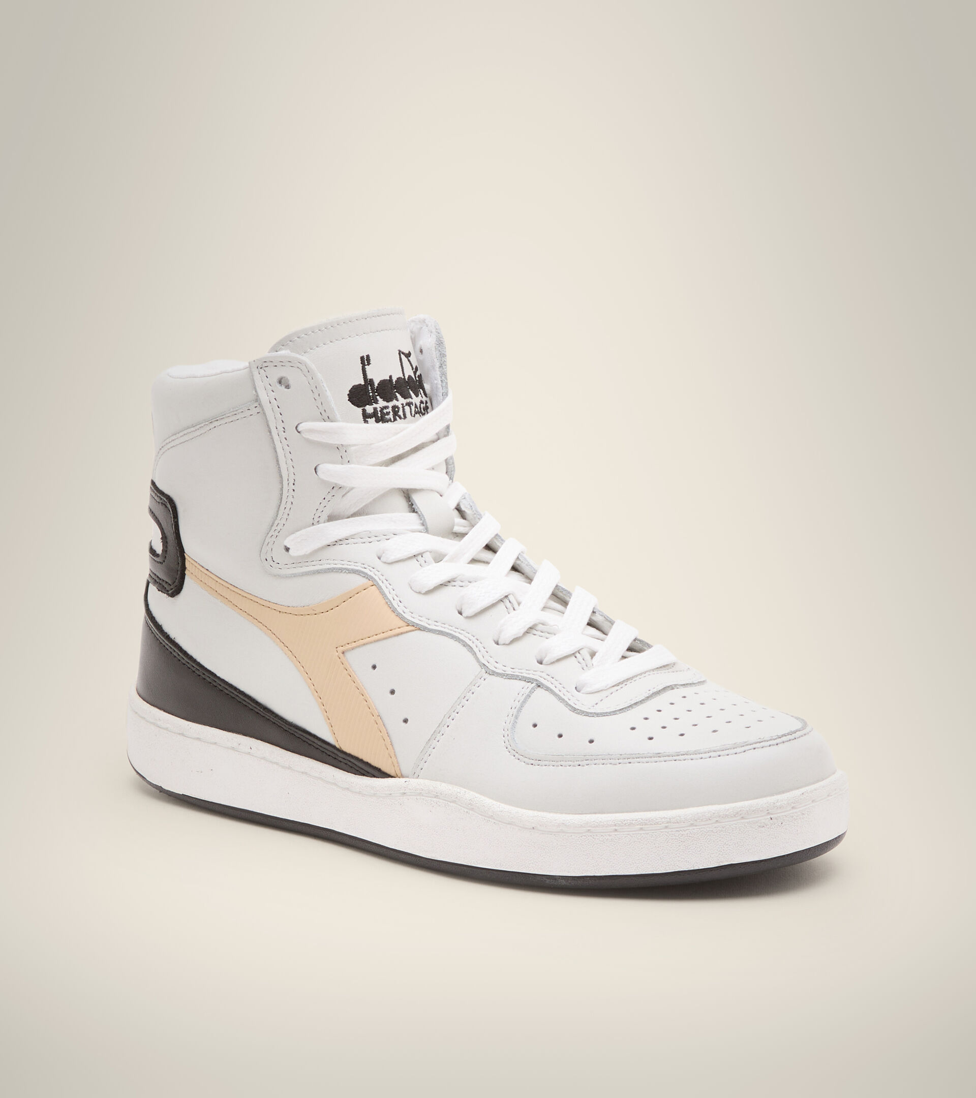 Footwear Heritage UNISEX MI BASKET USED BIANCO/BEIGE TE CHAI Diadora