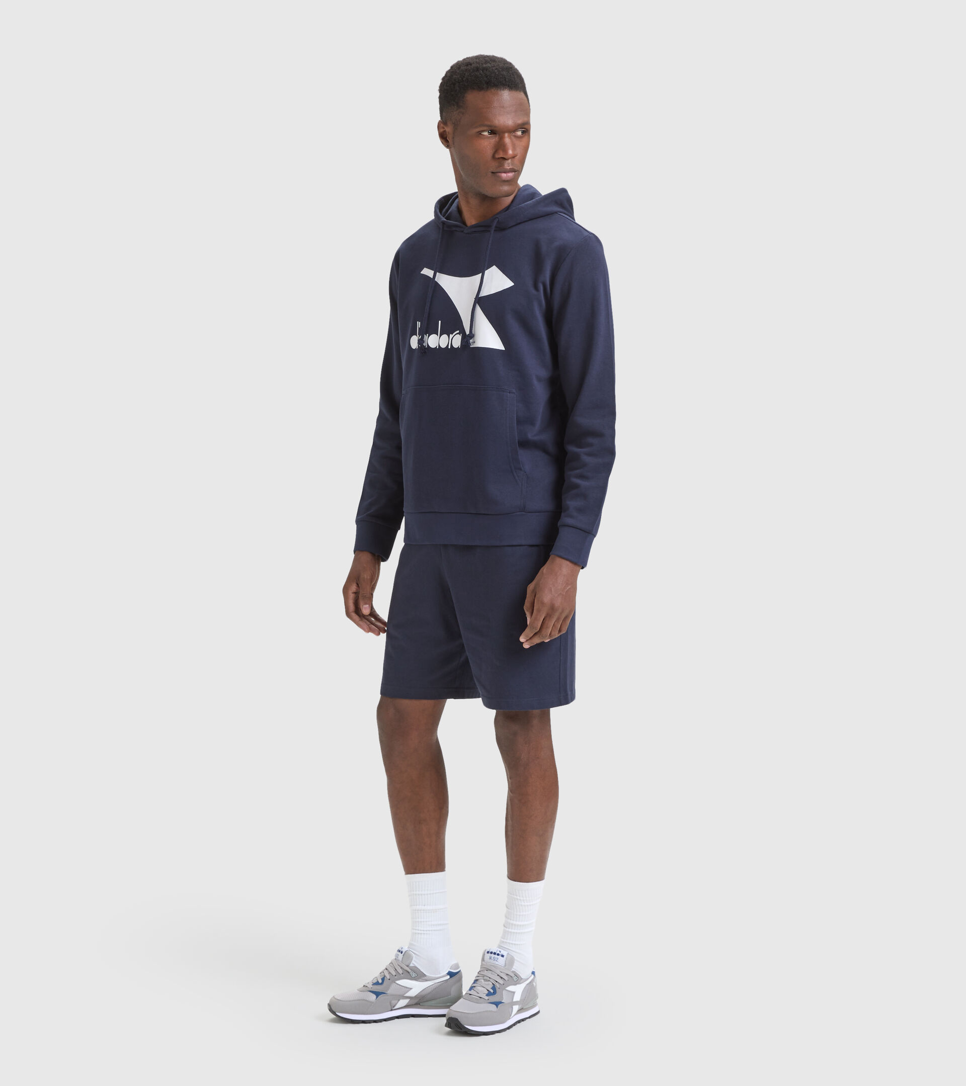 Cotton hoodie - Men HOODIE CHROMIA CLASSIC NAVY - Diadora