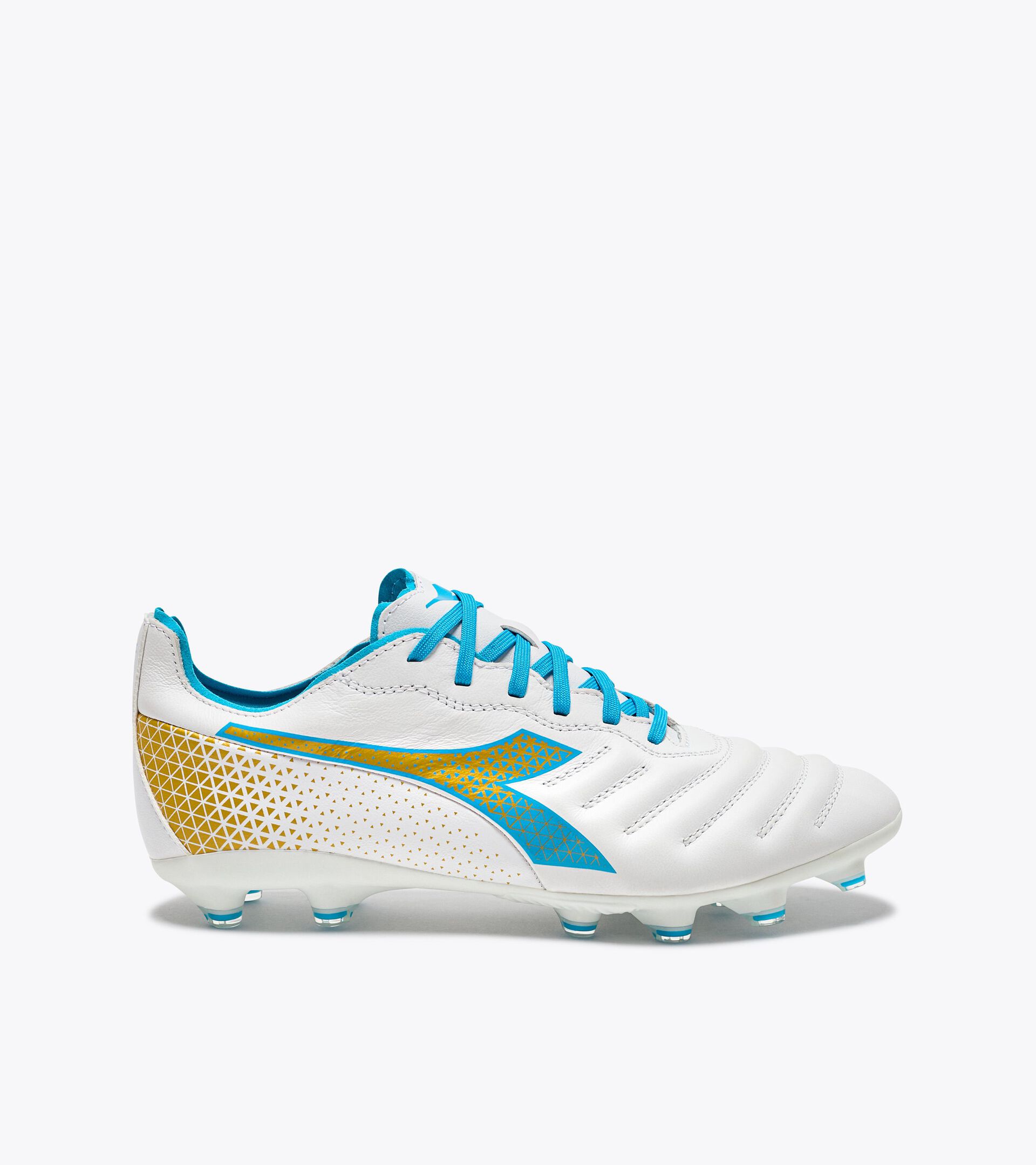 Diadora Brasil Elite GR LT LP12 Scarpe Calcio In Pelle - 12 Tacchetti, Terreno Compatto/Sintetico, Colore Bianco, Vestibilità Normale