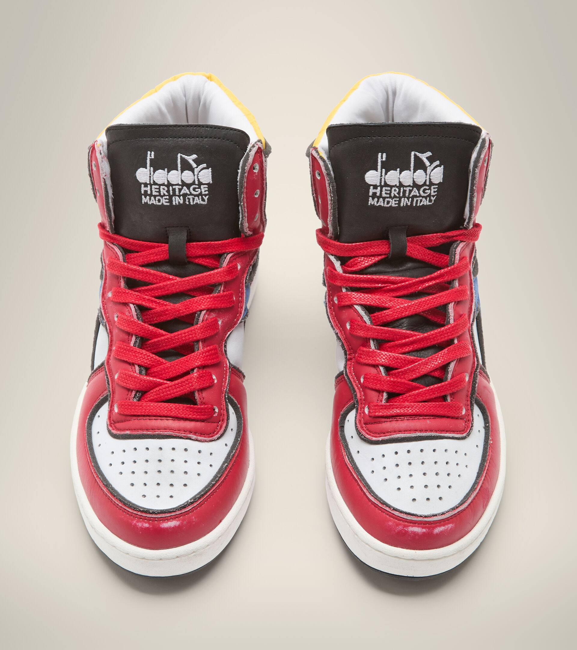 Heritage shoes - Made in Italy - Unisex MI BASKET DESSAU WHITE /RED - Diadora