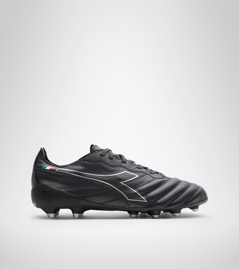 Firm ground football boots - Made in Italy BRASIL ELITE TECH ITA LPX ANTHRACITE/BLACK/SILVER DD - Diadora