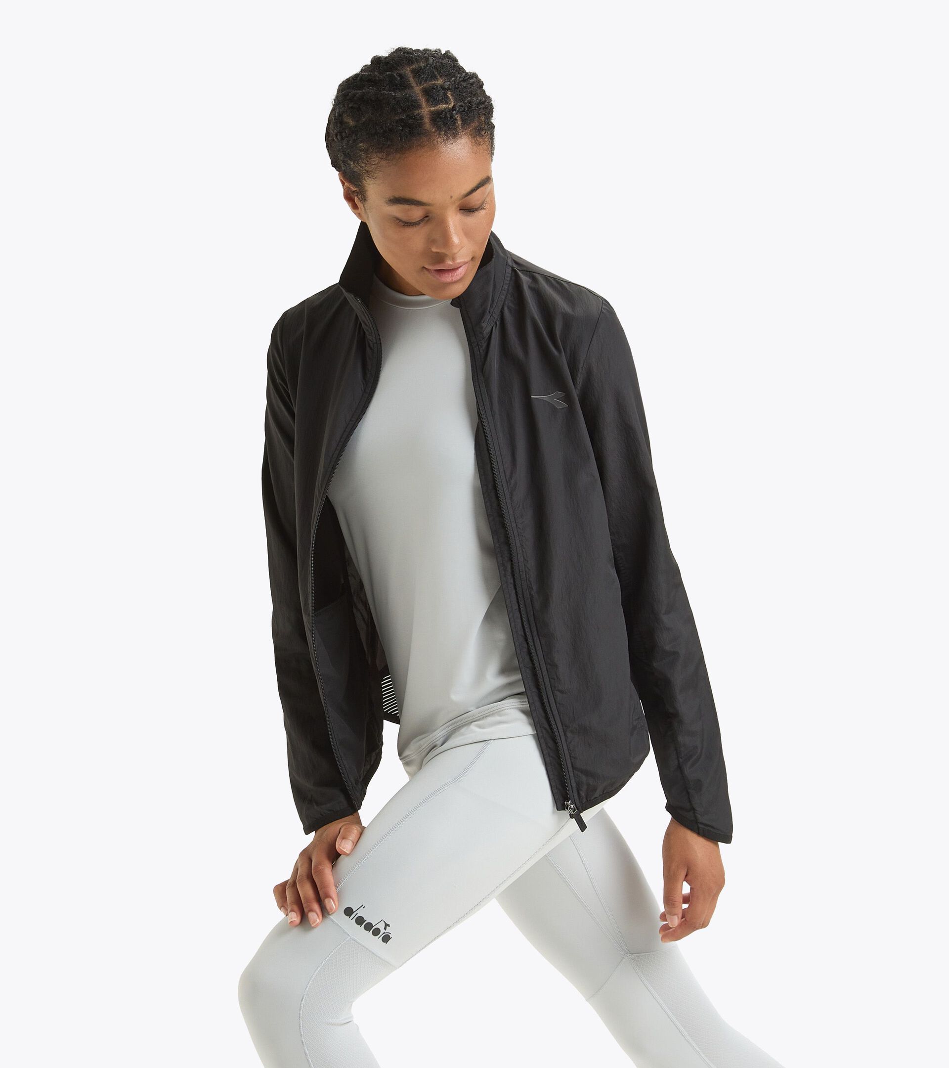 Chaqueta cortavientos impermeable - Mujer L. WINDBREAKER NEGRO - Diadora