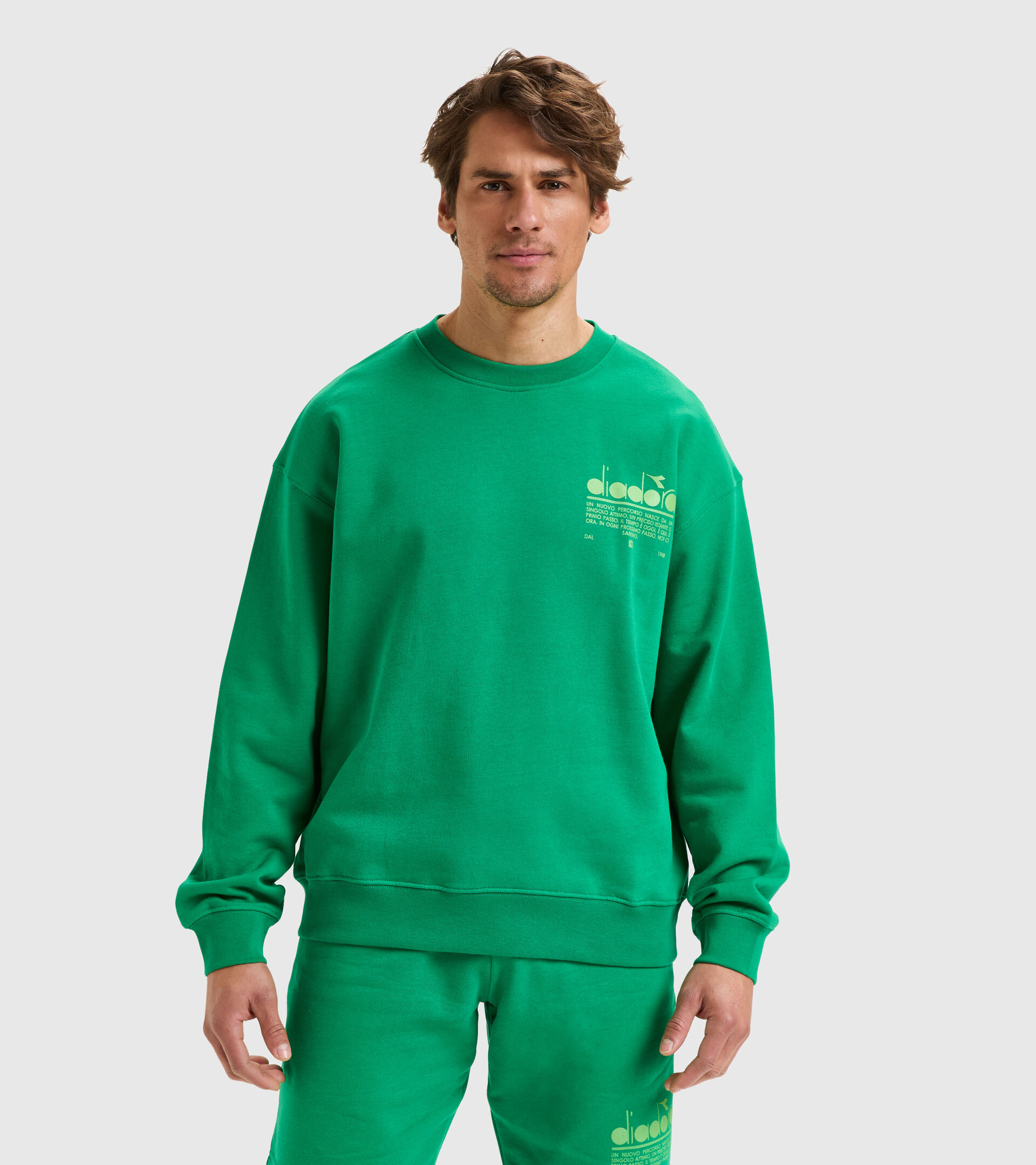 Organic cotton round-neck sweatshirt - Unisex SWEATSHIRT CREW MANIFESTO JOLLY GREEN - Diadora