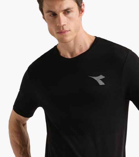 Technical t-shirt  for temperature control -  Running - Men&rsquo;s SS T-SHIRT STRATOUNO BLACK - Diadora