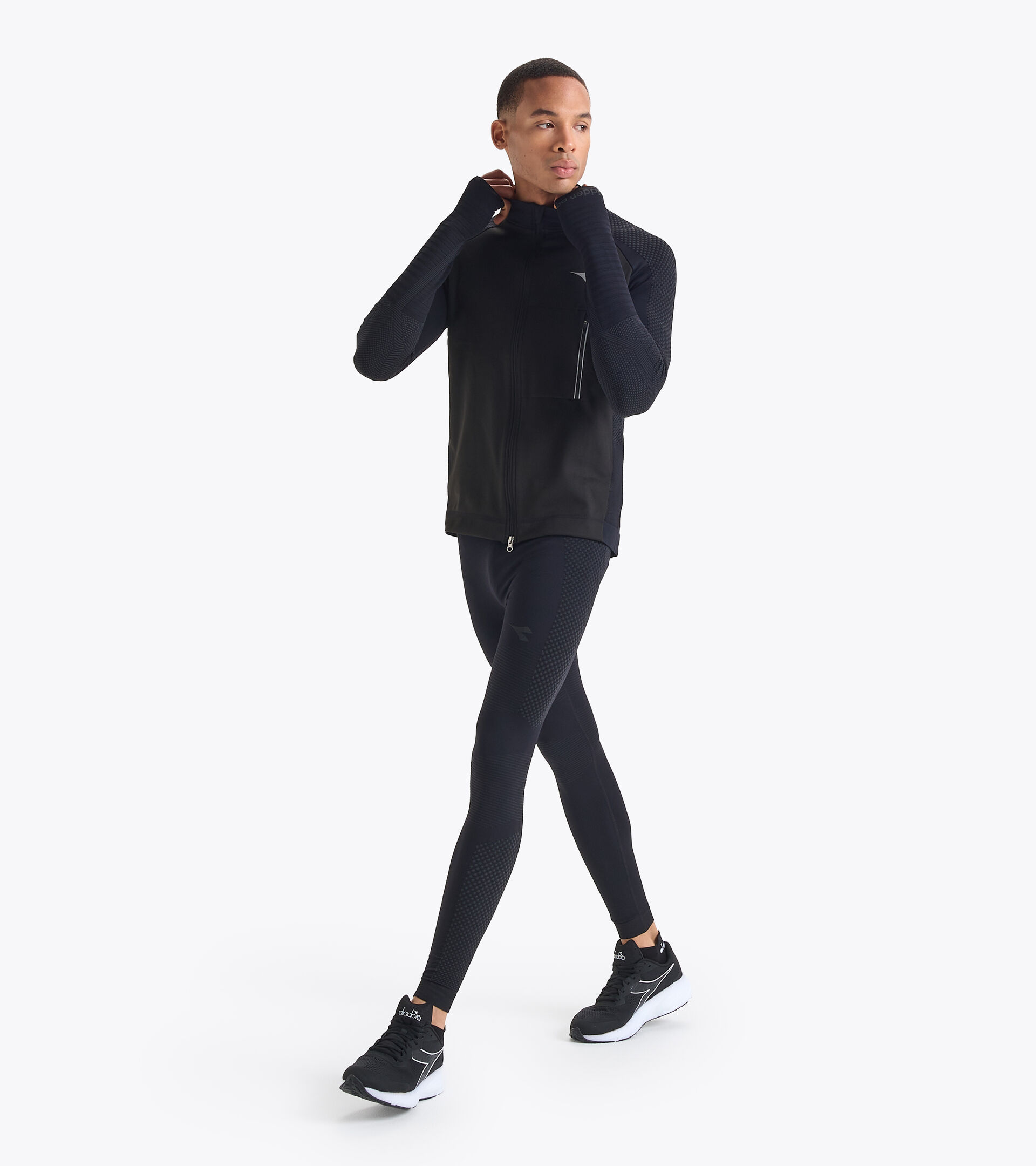 Italian-made running trousers - Men HIDDEN POWER PANTS BLACK - Diadora