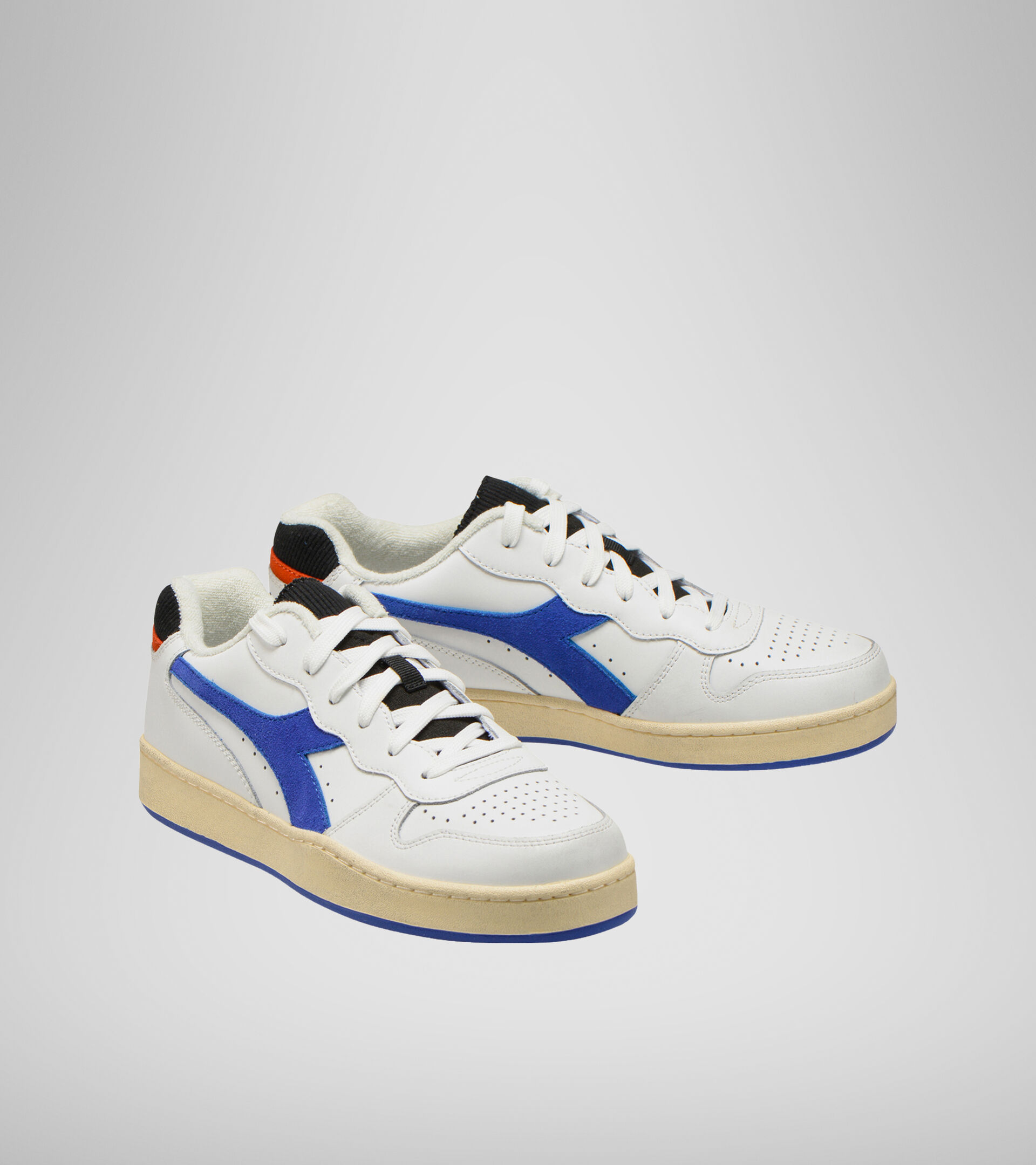 Chaussures de sport - Unisexe MI BASKET LOW ICONA BLC/BLEU AMPAROS/ORANGEADE - Diadora