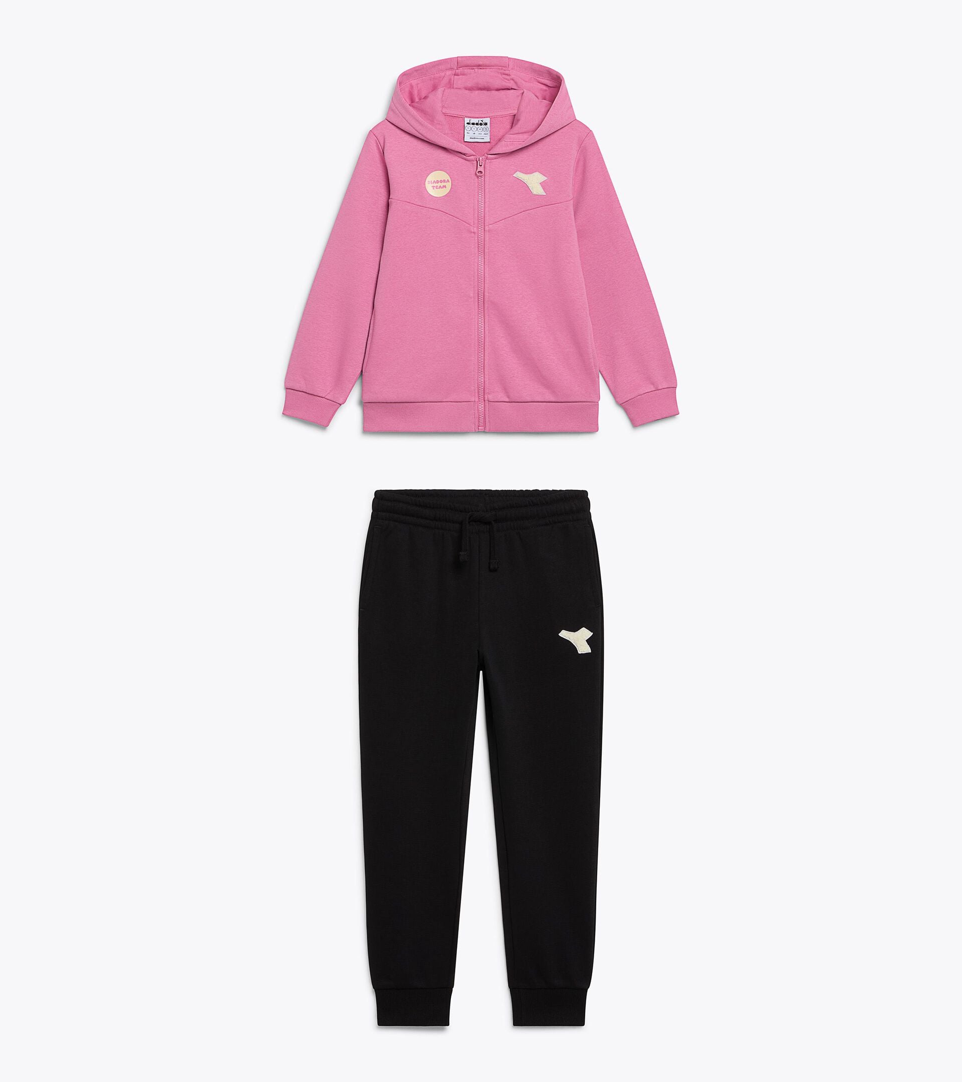 Cotton-look tracksuit - Regular/Relaxed fit - Boys and girls JU. TRACKSUIT HD FZ LOGO (FT) CASHMERE ROSE - Diadora